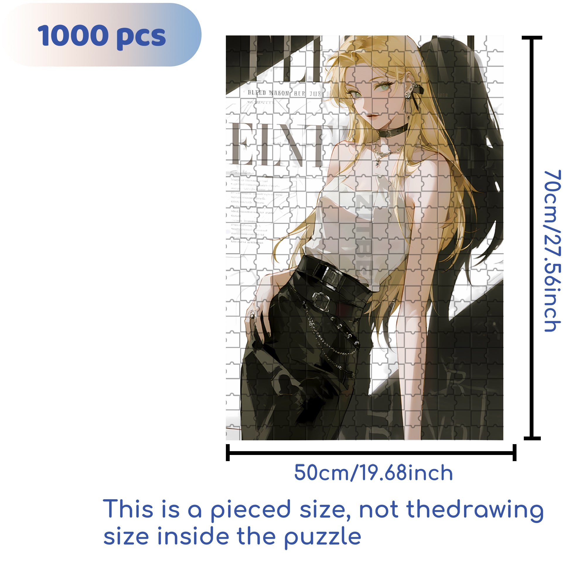 Cover Girl 500pcs/1000pcs Jigsaw Puzzle, Scratch-Resistant, Interactive Family Game & Brain-Boosting DIY Decor, Perfect for Halloween, Christmas & New Year Gifts, Family Puzzle Game