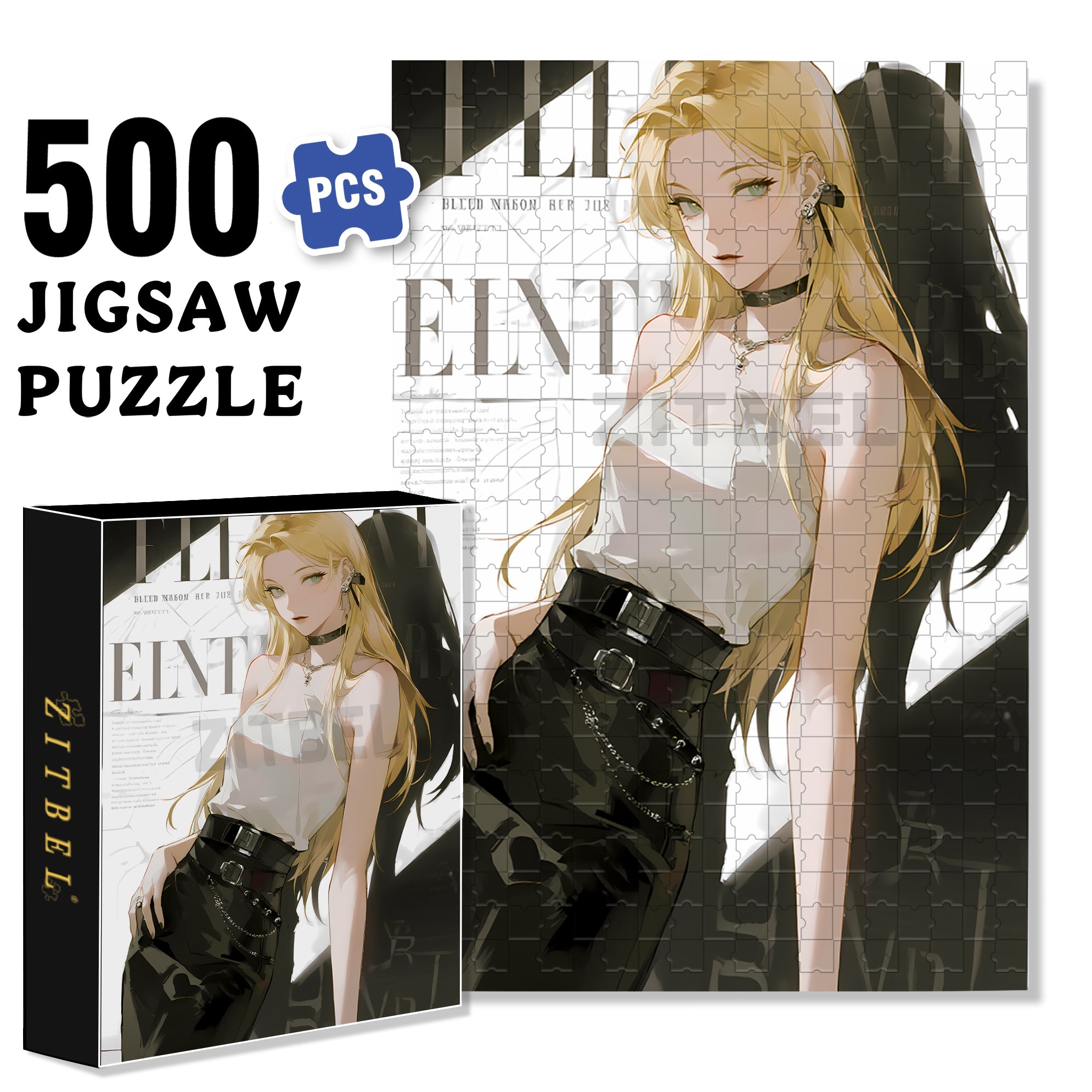 Cover Girl 500pcs/1000pcs Jigsaw Puzzle, Scratch-Resistant, Interactive Family Game & Brain-Boosting DIY Decor, Perfect for Halloween, Christmas & New Year Gifts, Family Puzzle Game