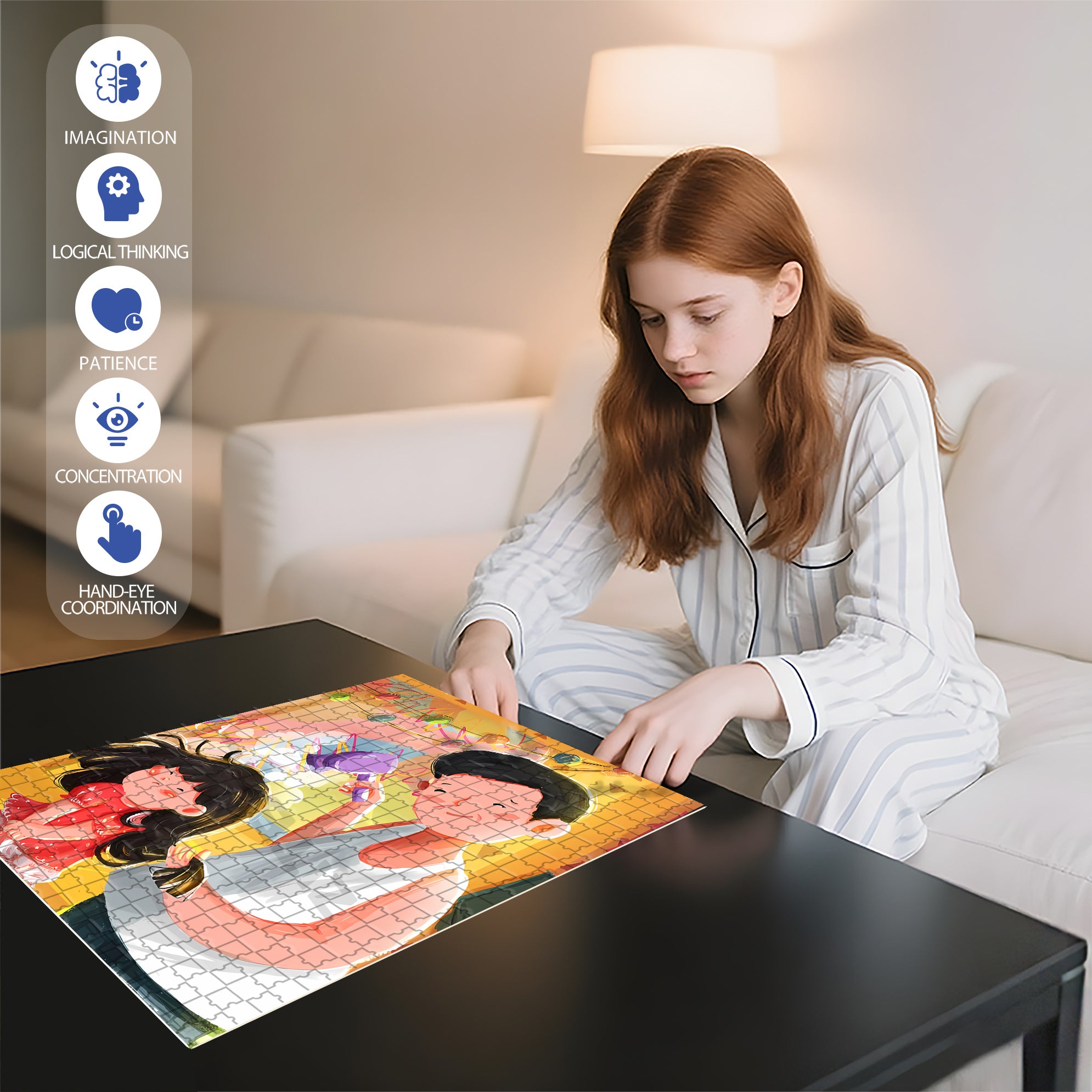 Dad's Tenderness 500pcs/1000pcs Jigsaw Puzzle, Scratch-Resistant, Interactive Family Game & Brain-Boosting DIY Decor, Perfect for Halloween, Christmas & New Year Gifts, Family Puzzle Game