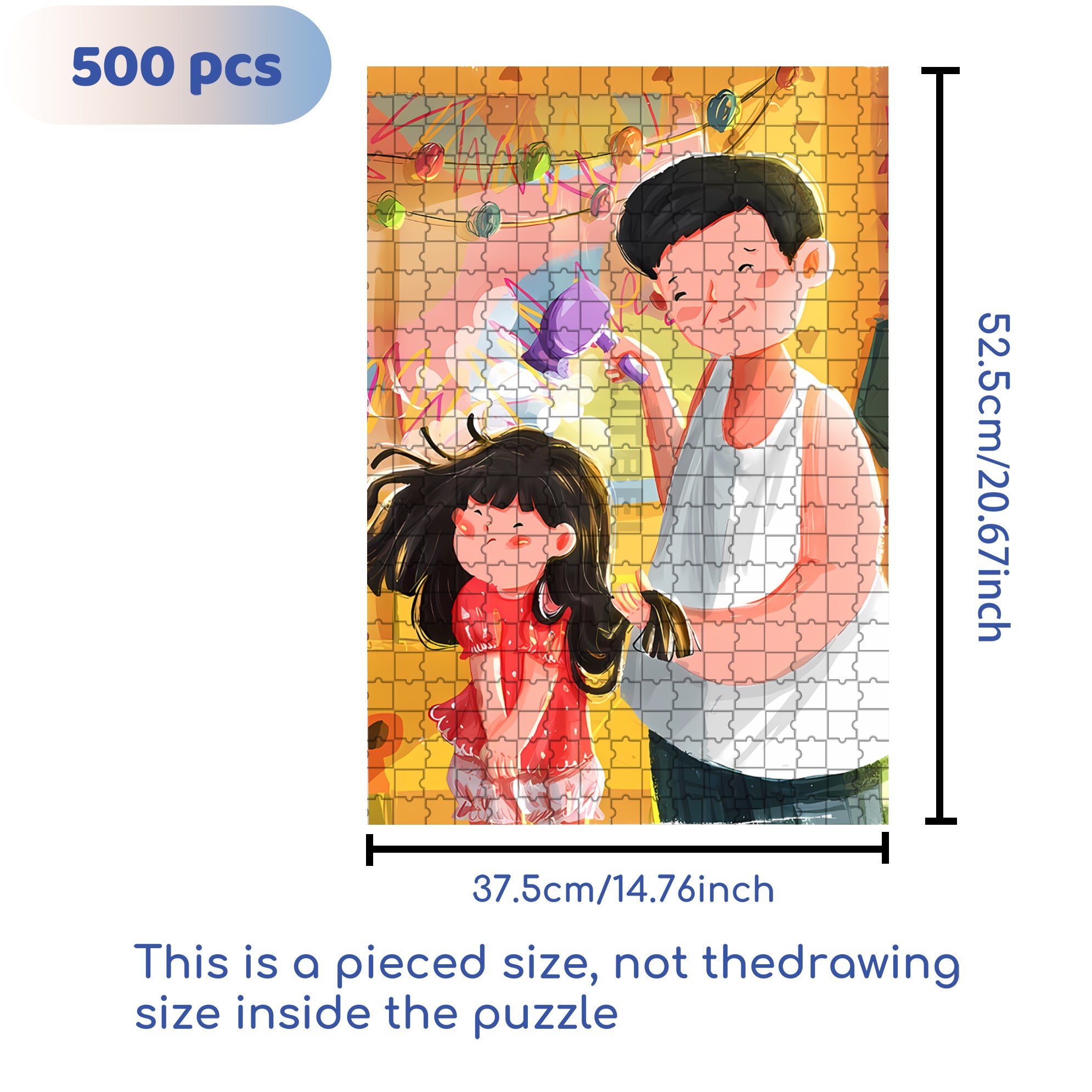 Dad's Tenderness 500pcs/1000pcs Jigsaw Puzzle, Scratch-Resistant, Interactive Family Game & Brain-Boosting DIY Decor, Perfect for Halloween, Christmas & New Year Gifts, Family Puzzle Game
