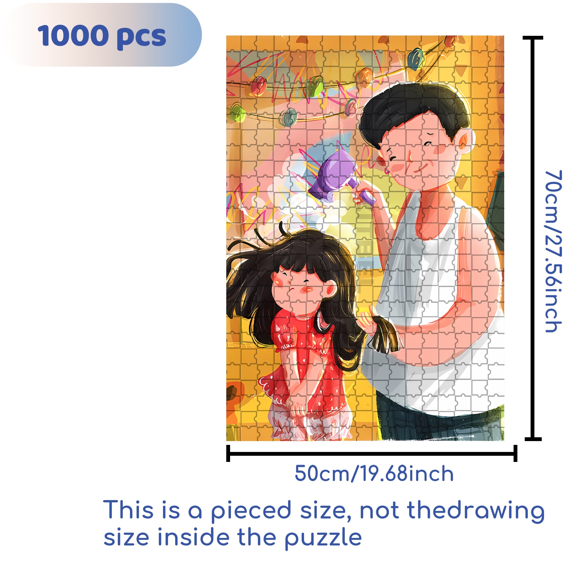Dad's Tenderness 500pcs/1000pcs Jigsaw Puzzle, Scratch-Resistant, Interactive Family Game & Brain-Boosting DIY Decor, Perfect for Halloween, Christmas & New Year Gifts, Family Puzzle Game