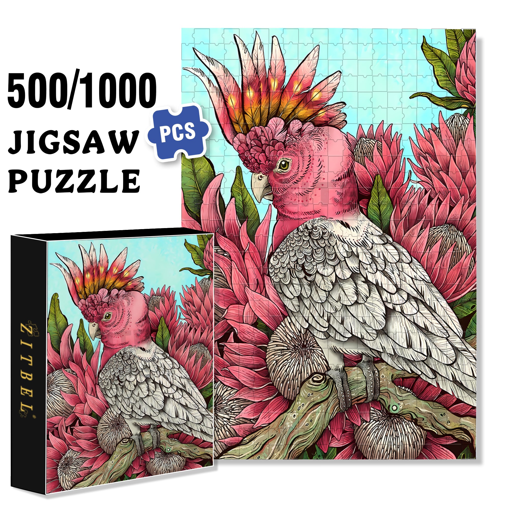 Emperor Flower 500pcs/1000pcs Jigsaw Puzzle, Scratch-Resistant, Interactive Family Game & Brain-Boosting DIY Decor, Perfect for Halloween, Christmas & New Year Gifts, Family Puzzle Game