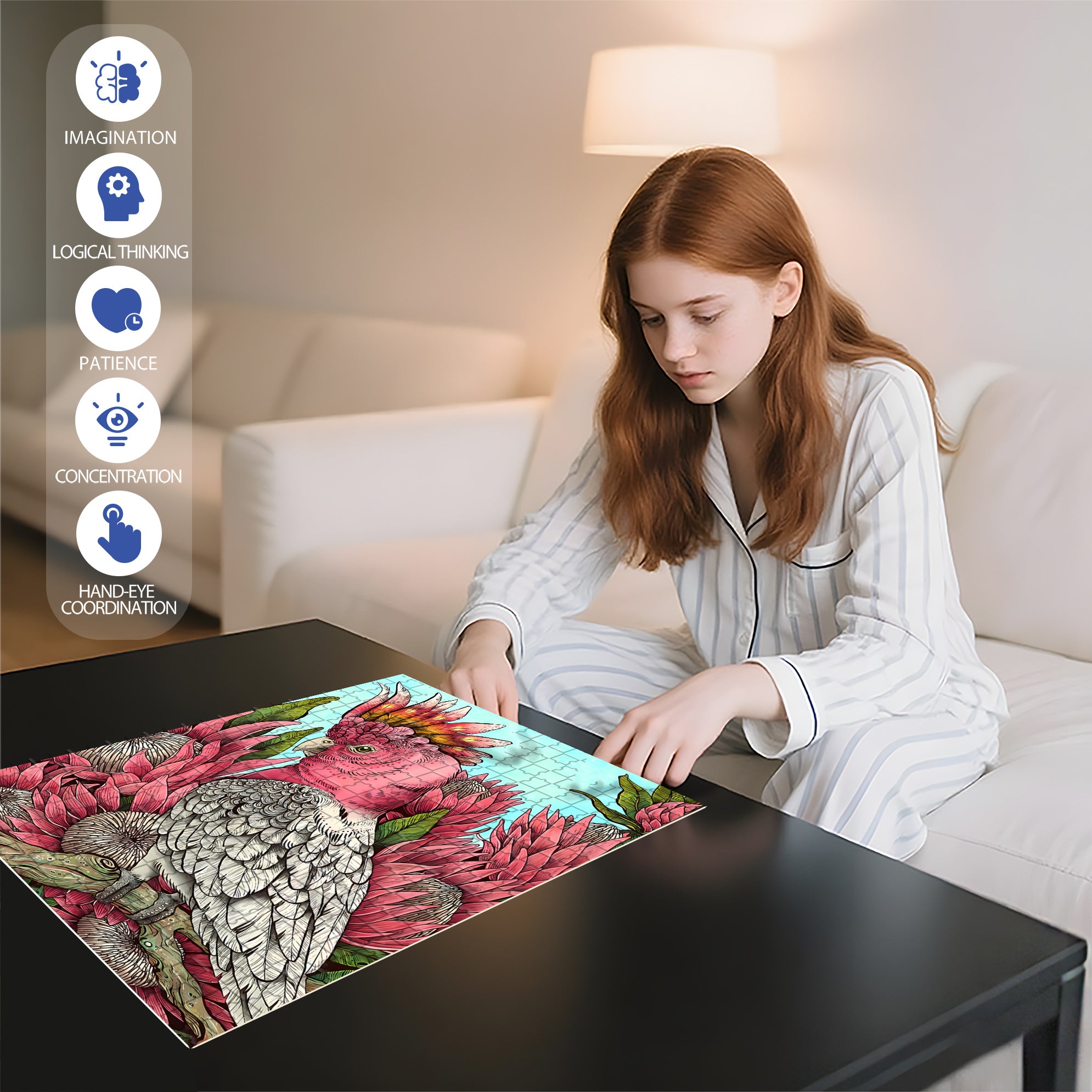 Emperor Flower 500pcs/1000pcs Jigsaw Puzzle, Scratch-Resistant, Interactive Family Game & Brain-Boosting DIY Decor, Perfect for Halloween, Christmas & New Year Gifts, Family Puzzle Game