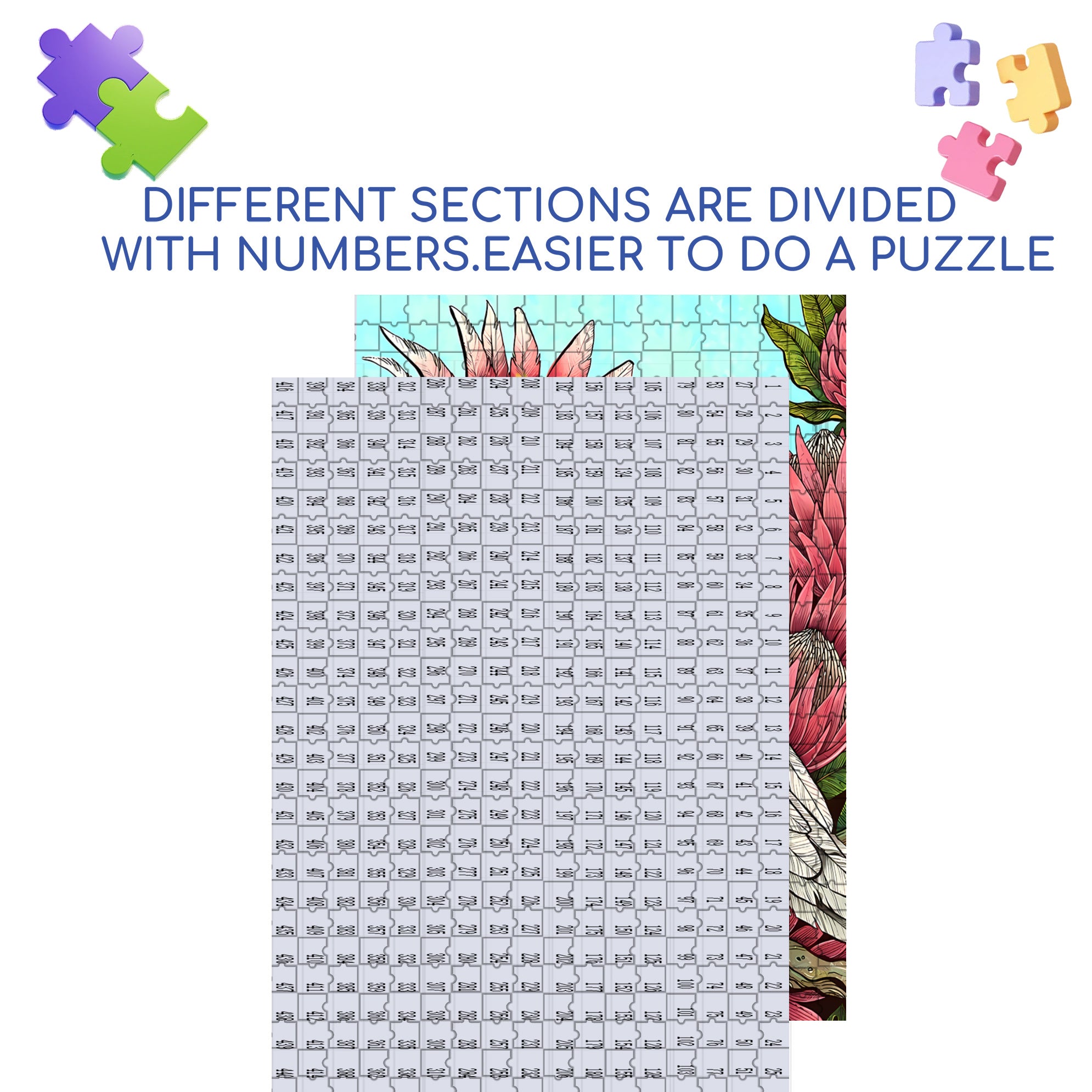 Emperor Flower 500pcs/1000pcs Jigsaw Puzzle, Scratch-Resistant, Interactive Family Game & Brain-Boosting DIY Decor, Perfect for Halloween, Christmas & New Year Gifts, Family Puzzle Game