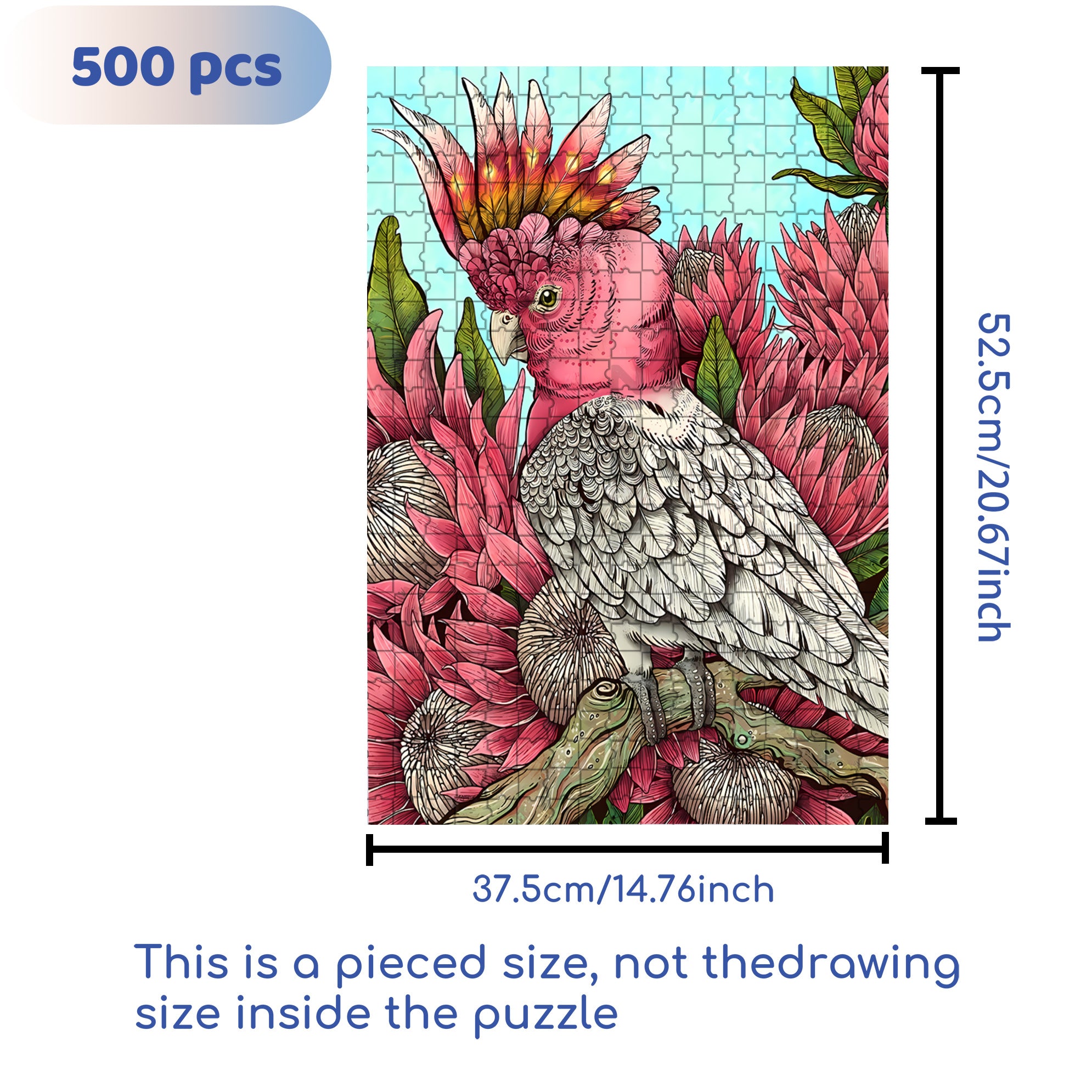 Emperor Flower 500pcs/1000pcs Jigsaw Puzzle, Scratch-Resistant, Interactive Family Game & Brain-Boosting DIY Decor, Perfect for Halloween, Christmas & New Year Gifts, Family Puzzle Game