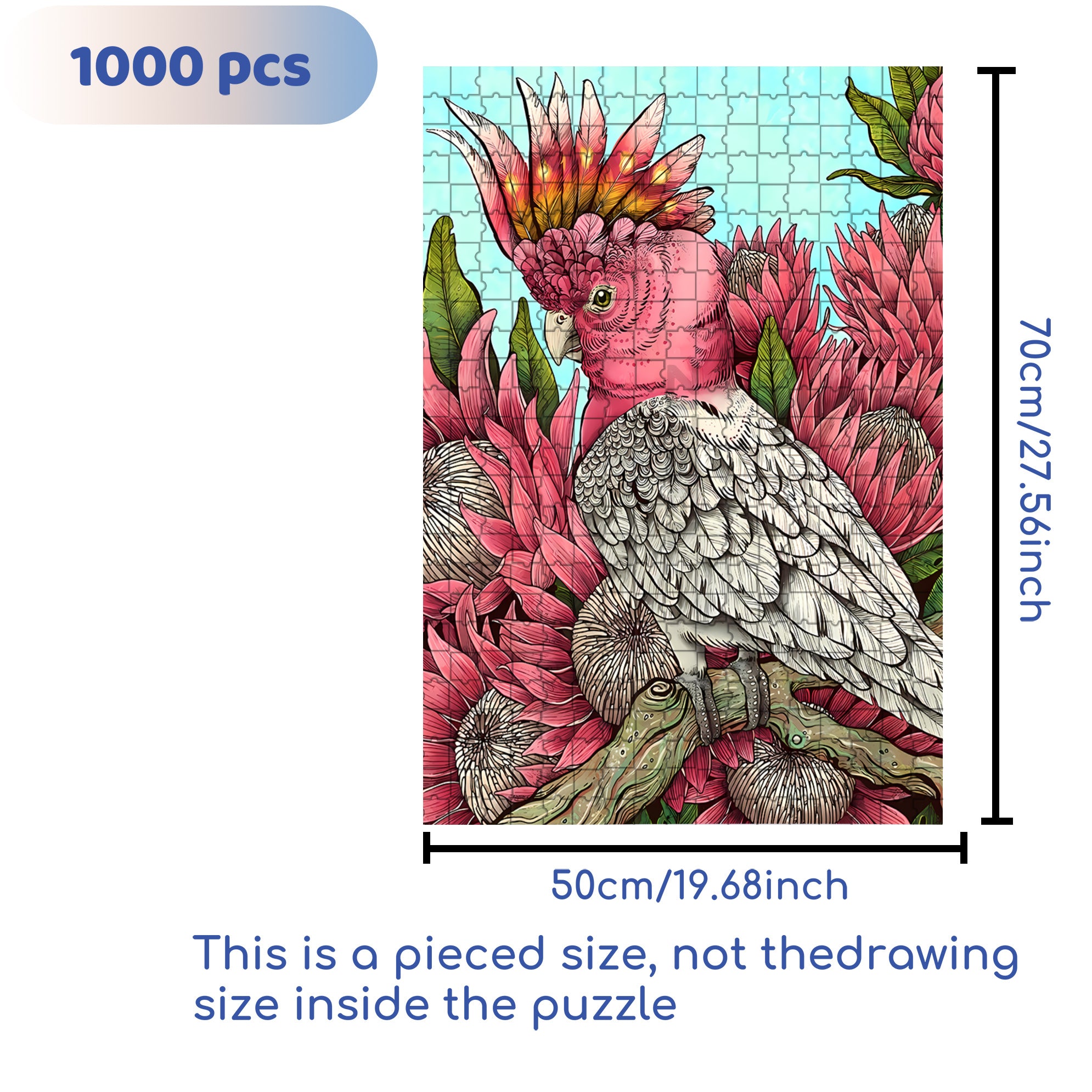 Emperor Flower 500pcs/1000pcs Jigsaw Puzzle, Scratch-Resistant, Interactive Family Game & Brain-Boosting DIY Decor, Perfect for Halloween, Christmas & New Year Gifts, Family Puzzle Game