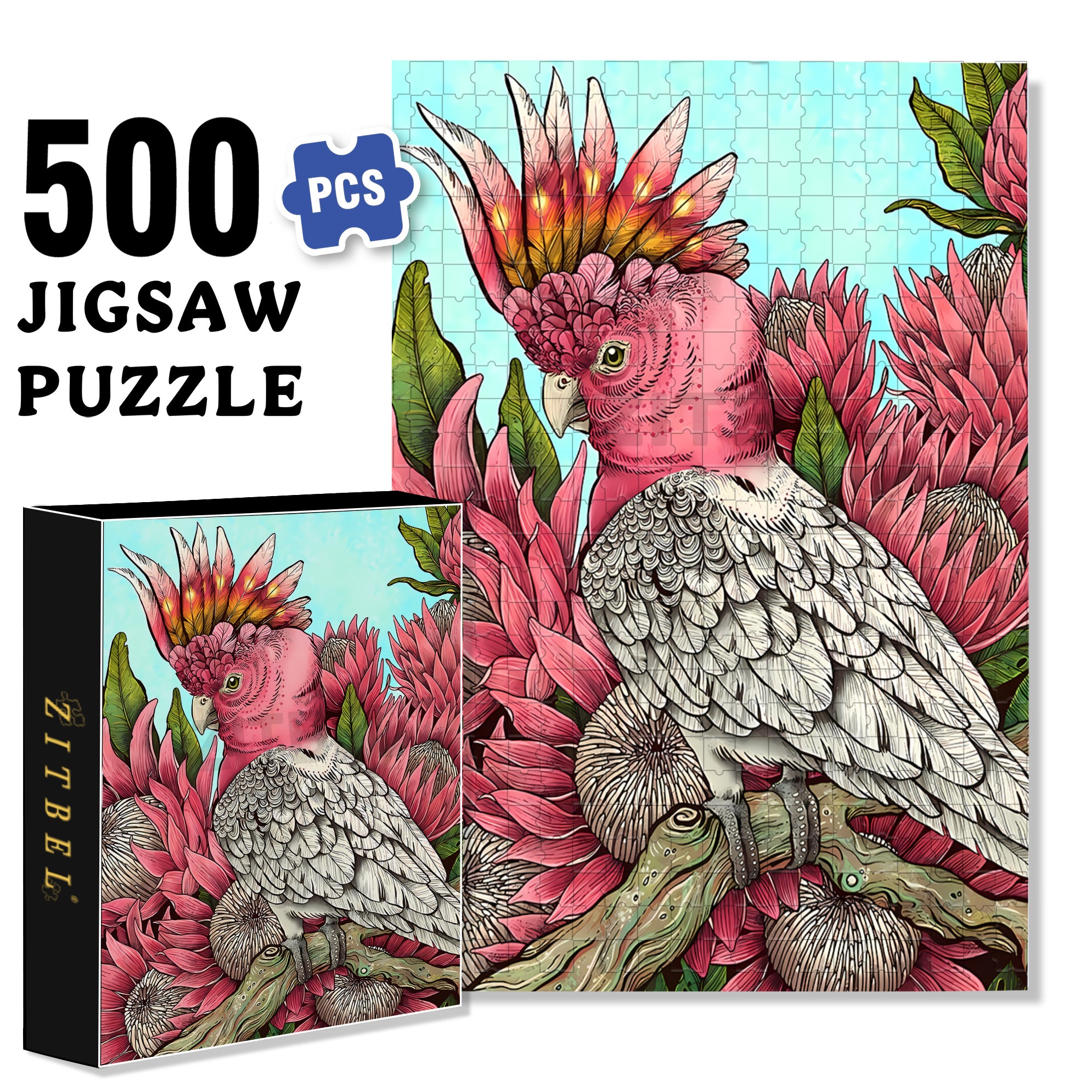 Emperor Flower 500pcs/1000pcs Jigsaw Puzzle, Scratch-Resistant, Interactive Family Game & Brain-Boosting DIY Decor, Perfect for Halloween, Christmas & New Year Gifts, Family Puzzle Game
