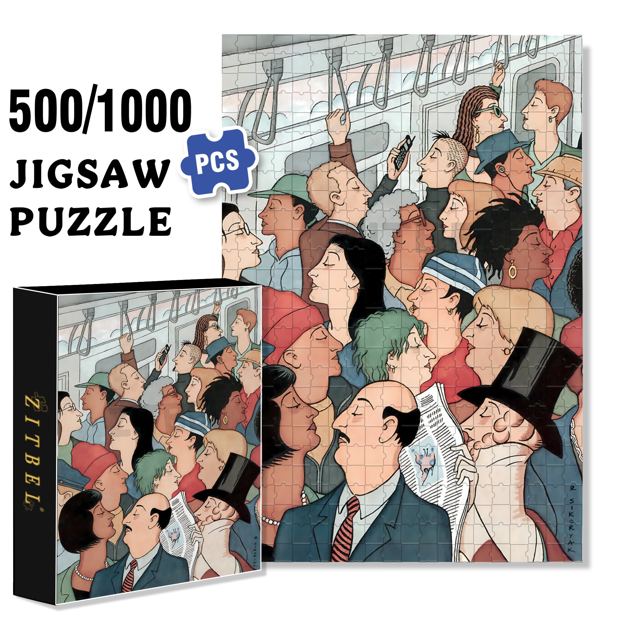 Everyone Looks Like Eustace 500pcs/1000pcs Jigsaw Puzzle, Scratch-Resistant, Interactive Family Game & Brain-Boosting DIY Decor, Perfect for Halloween, Christmas & New Year Gifts, Family Puzzle Game