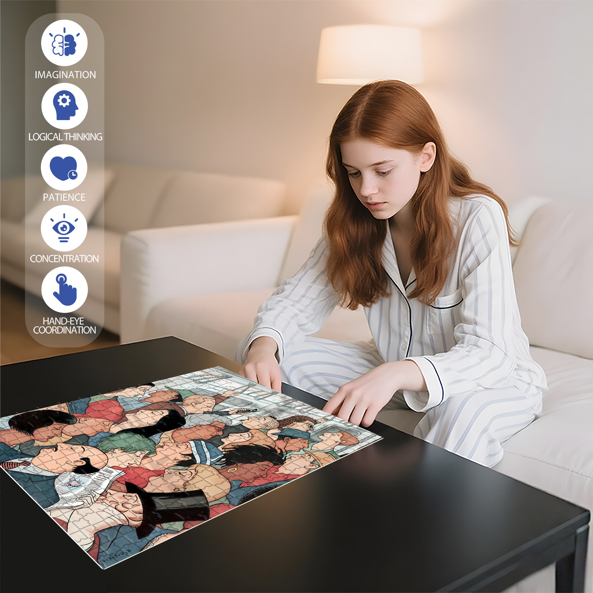 Everyone Looks Like Eustace 500pcs/1000pcs Jigsaw Puzzle, Scratch-Resistant, Interactive Family Game & Brain-Boosting DIY Decor, Perfect for Halloween, Christmas & New Year Gifts, Family Puzzle Game