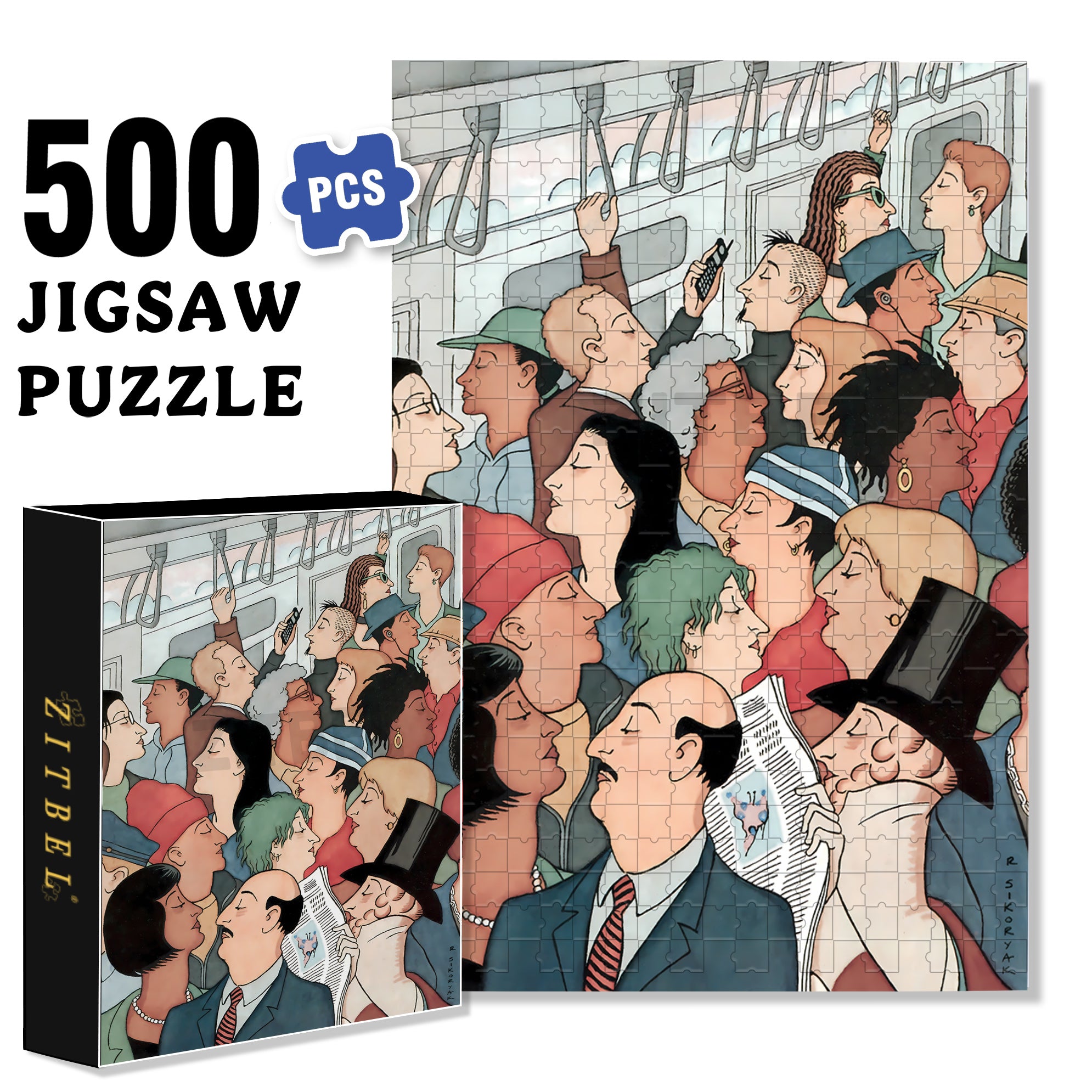 Everyone Looks Like Eustace 500pcs/1000pcs Jigsaw Puzzle, Scratch-Resistant, Interactive Family Game & Brain-Boosting DIY Decor, Perfect for Halloween, Christmas & New Year Gifts, Family Puzzle Game