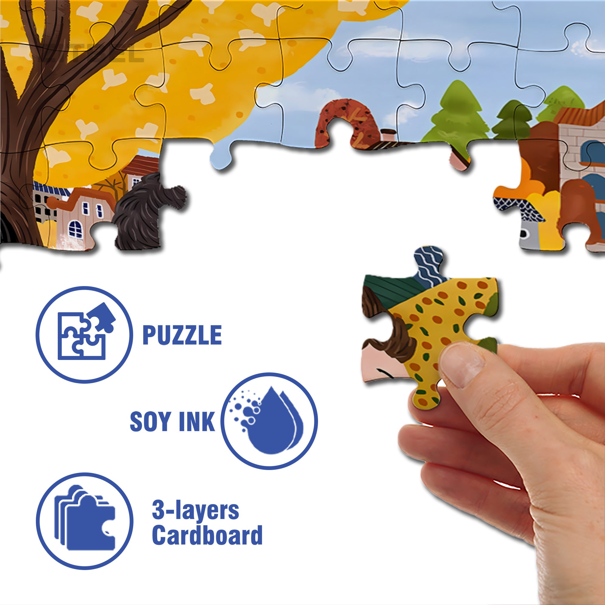 Father And Son 500pcs/1000pcs Jigsaw Puzzle, Scratch-Resistant, Interactive Family Game & Brain-Boosting DIY Decor, Perfect for Halloween, Christmas & New Year Gifts, Family Puzzle Game