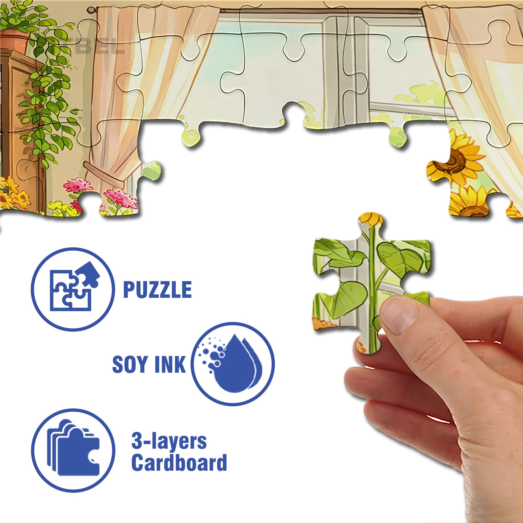Flowers & Cat 500pcs/1000pcs Jigsaw Puzzle, Scratch-Resistant, Interactive Family Game & Brain-Boosting DIY Decor, Perfect for Halloween, Christmas & New Year Gifts, Family Puzzle Game