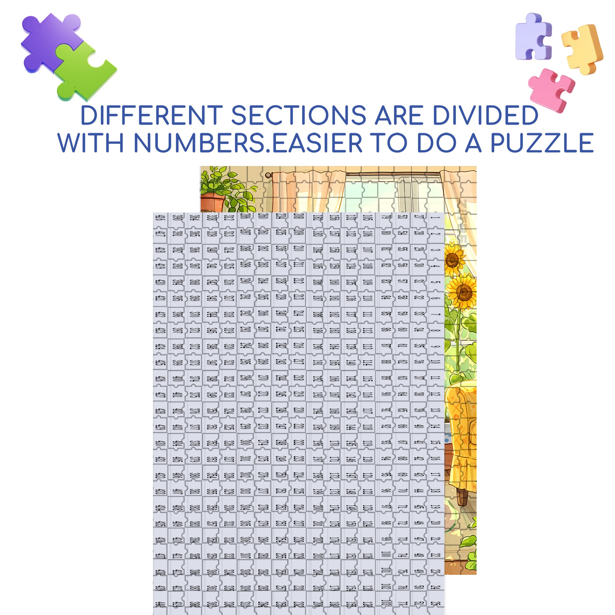 Flowers & Cat 500pcs/1000pcs Jigsaw Puzzle, Scratch-Resistant, Interactive Family Game & Brain-Boosting DIY Decor, Perfect for Halloween, Christmas & New Year Gifts, Family Puzzle Game