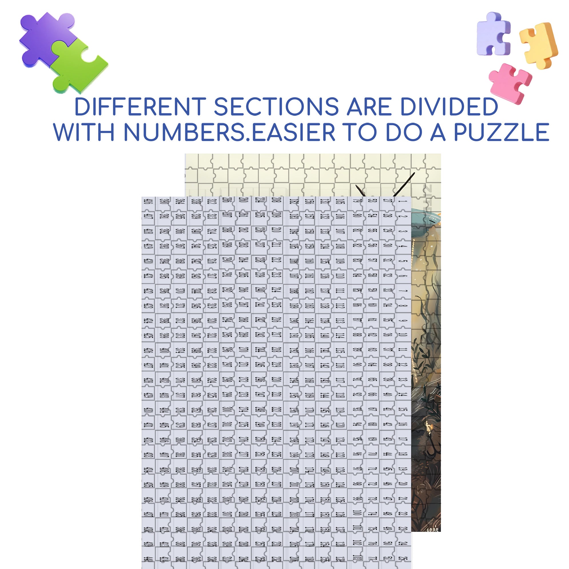 Friends Underwater 500pcs/1000pcs Jigsaw Puzzle, Scratch-Resistant, Interactive Family Game & Brain-Boosting DIY Decor, Perfect for Halloween, Christmas & New Year Gifts, Family Puzzle Game
