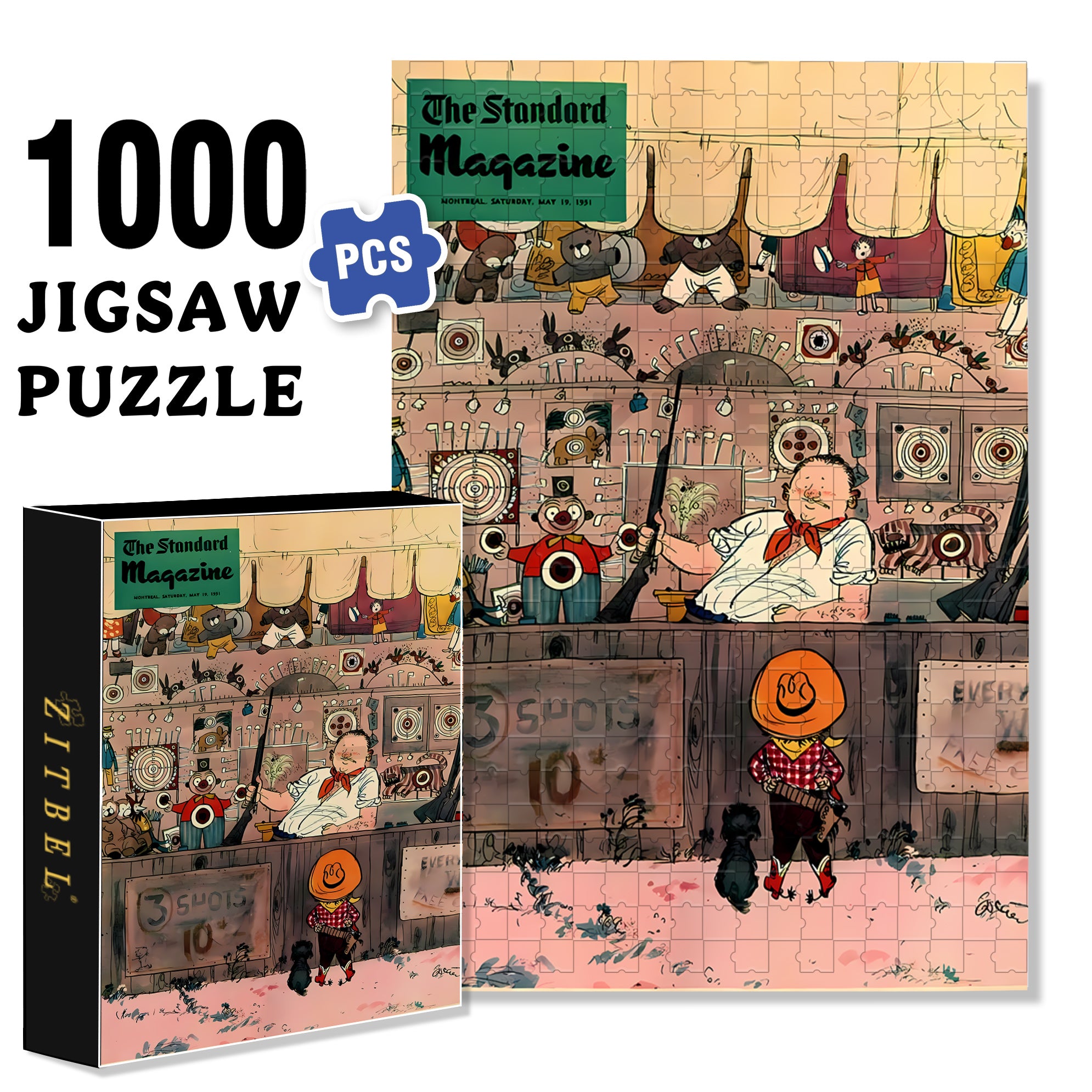 Game Booths 500pcs/1000pcs Jigsaw Puzzle, Scratch-Resistant, Interactive Family Game & Brain-Boosting DIY Decor, Perfect for Halloween, Christmas & New Year Gifts, Family Puzzle Game