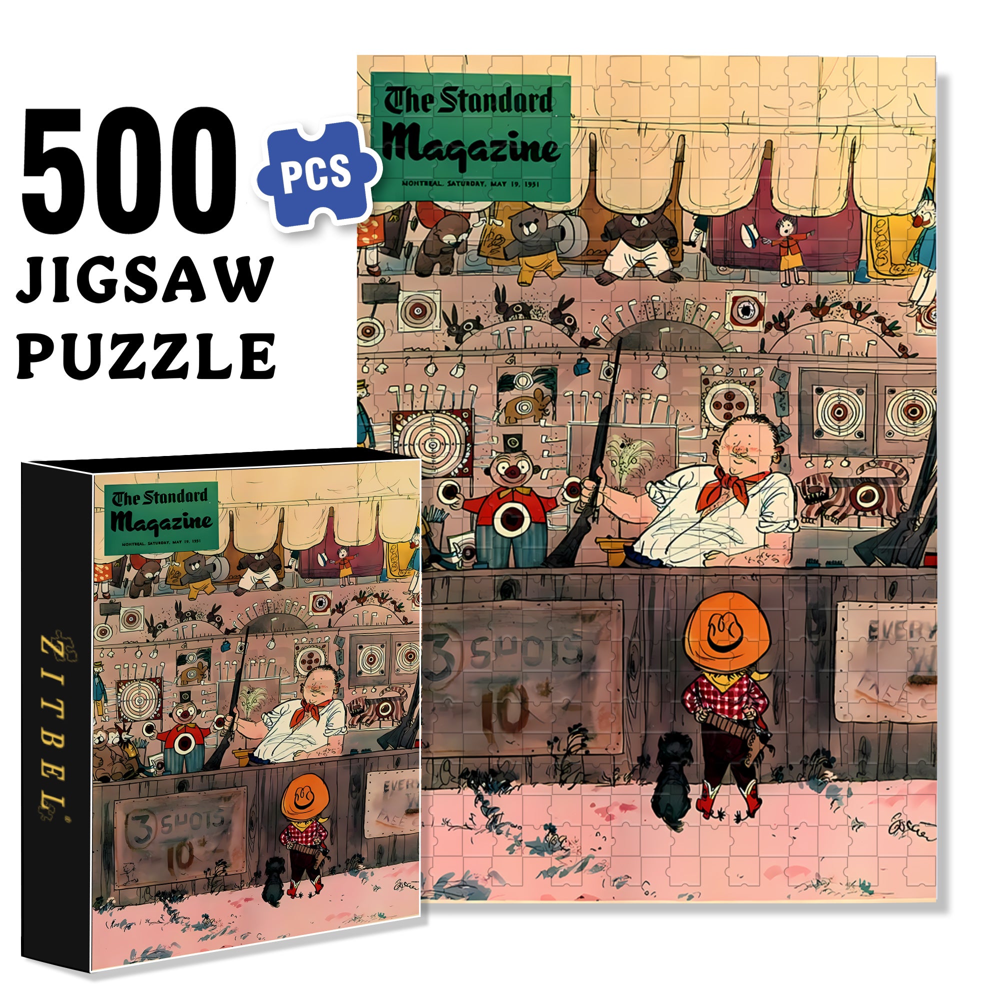 Game Booths 500pcs/1000pcs Jigsaw Puzzle, Scratch-Resistant, Interactive Family Game & Brain-Boosting DIY Decor, Perfect for Halloween, Christmas & New Year Gifts, Family Puzzle Game
