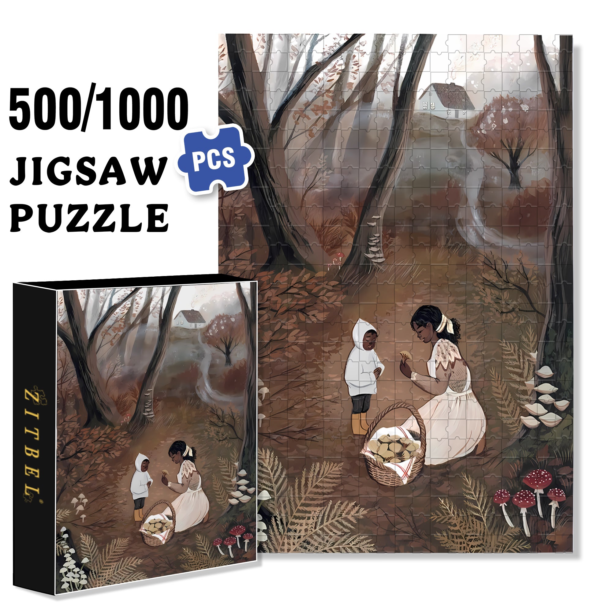 Gifts From Nature 500pcs/1000pcs Jigsaw Puzzle, Scratch-Resistant, Interactive Family Game & Brain-Boosting DIY Decor, Perfect for Halloween, Christmas & New Year Gifts, Family Puzzle Game
