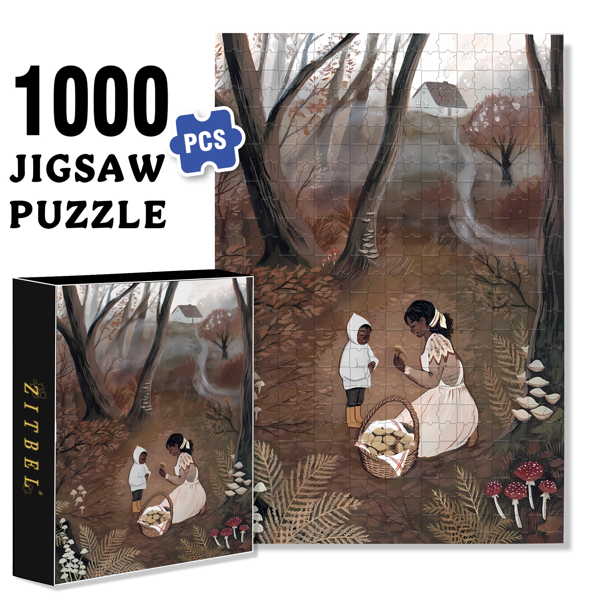 Gifts From Nature 500pcs/1000pcs Jigsaw Puzzle, Scratch-Resistant, Interactive Family Game & Brain-Boosting DIY Decor, Perfect for Halloween, Christmas & New Year Gifts, Family Puzzle Game