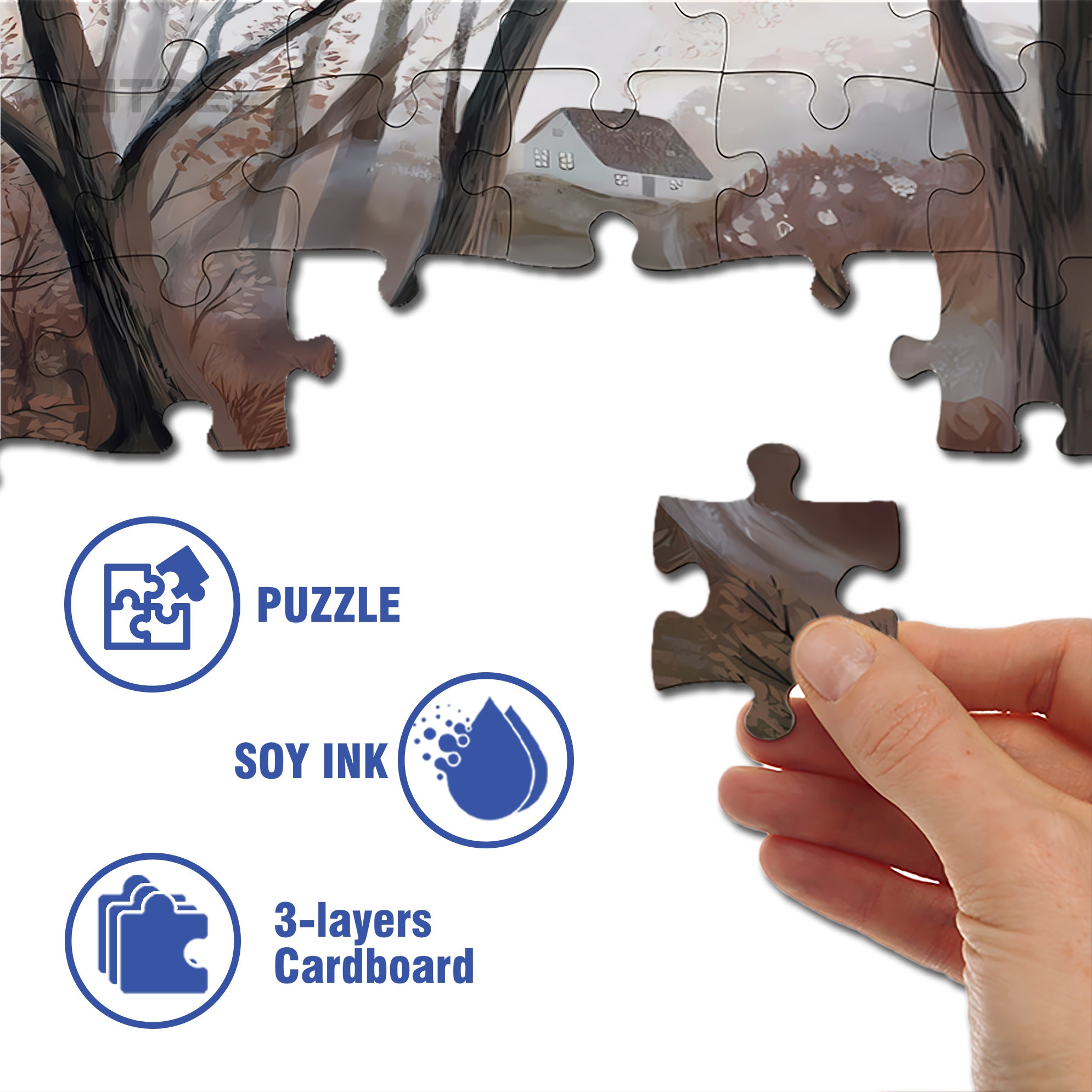 Gifts From Nature 500pcs/1000pcs Jigsaw Puzzle, Scratch-Resistant, Interactive Family Game & Brain-Boosting DIY Decor, Perfect for Halloween, Christmas & New Year Gifts, Family Puzzle Game