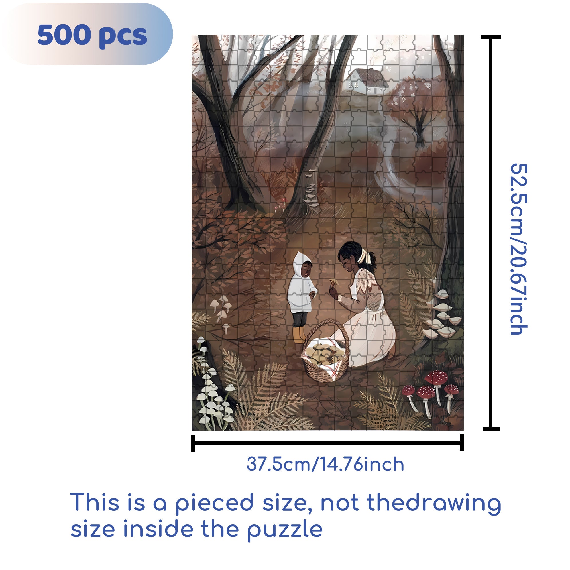 Gifts From Nature 500pcs/1000pcs Jigsaw Puzzle, Scratch-Resistant, Interactive Family Game & Brain-Boosting DIY Decor, Perfect for Halloween, Christmas & New Year Gifts, Family Puzzle Game