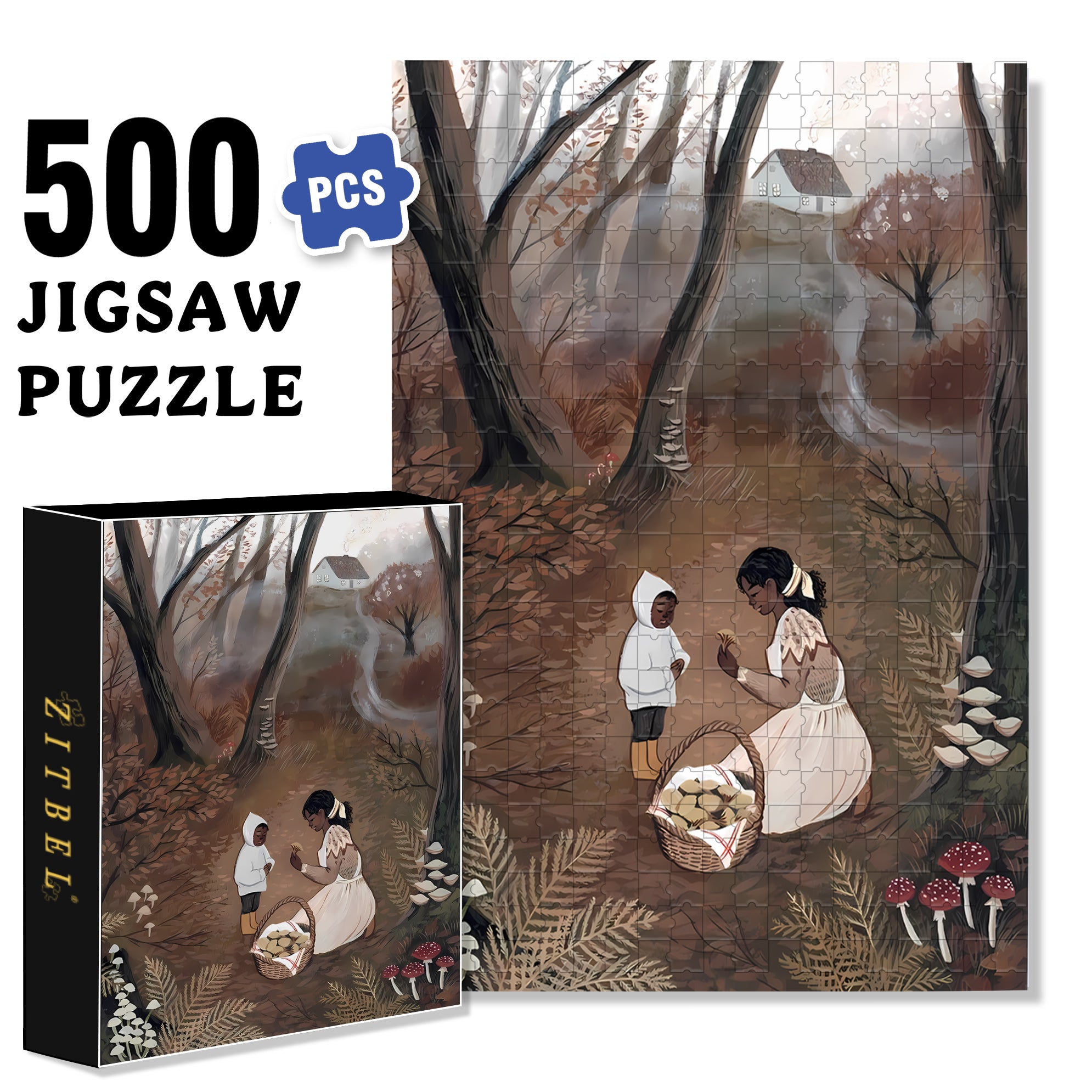 Gifts From Nature 500pcs/1000pcs Jigsaw Puzzle, Scratch-Resistant, Interactive Family Game & Brain-Boosting DIY Decor, Perfect for Halloween, Christmas & New Year Gifts, Family Puzzle Game