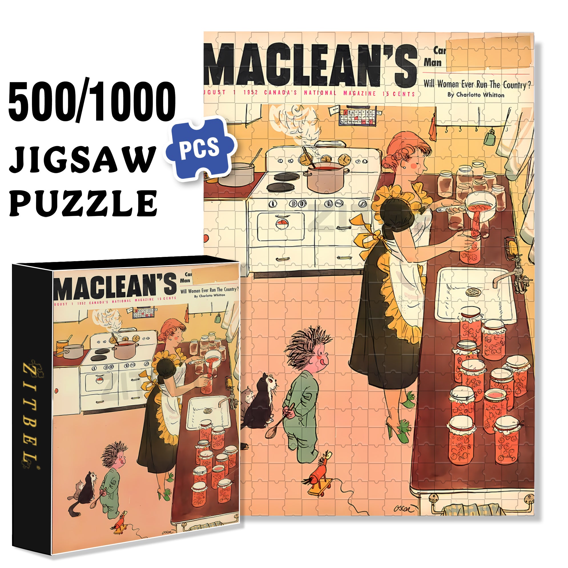 Greedy 500pcs/1000pcs Jigsaw Puzzle, Scratch-Resistant, Interactive Family Game & Brain-Boosting DIY Decor, Perfect for Halloween, Christmas & New Year Gifts, Family Puzzle Game
