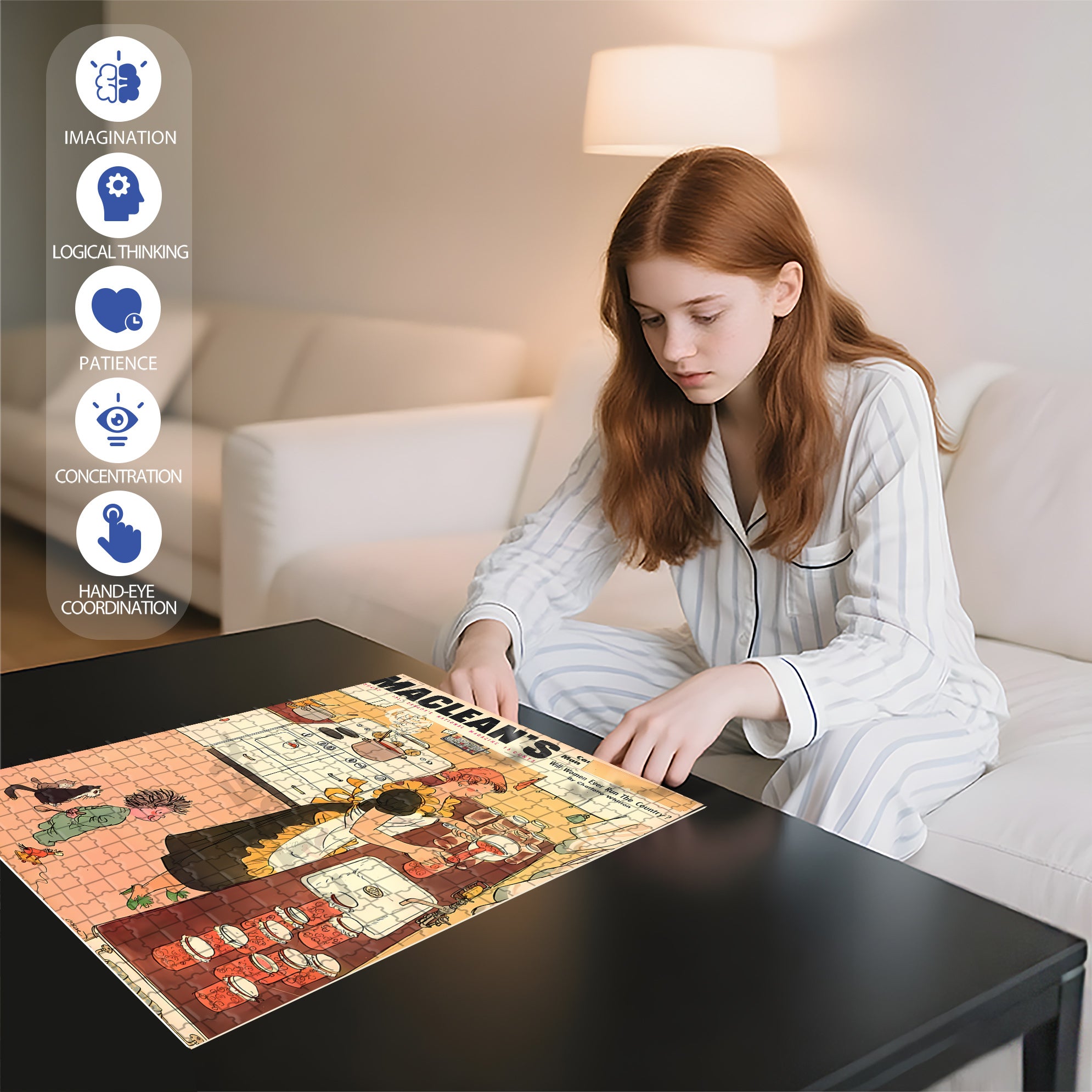 Greedy 500pcs/1000pcs Jigsaw Puzzle, Scratch-Resistant, Interactive Family Game & Brain-Boosting DIY Decor, Perfect for Halloween, Christmas & New Year Gifts, Family Puzzle Game