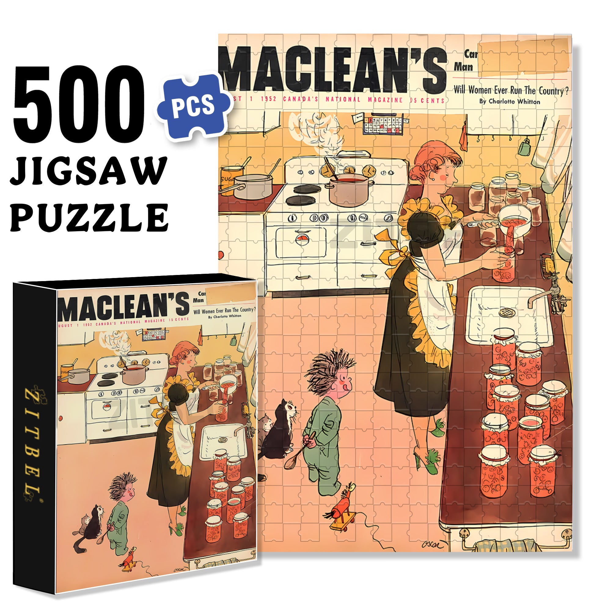 Greedy 500pcs/1000pcs Jigsaw Puzzle, Scratch-Resistant, Interactive Family Game & Brain-Boosting DIY Decor, Perfect for Halloween, Christmas & New Year Gifts, Family Puzzle Game