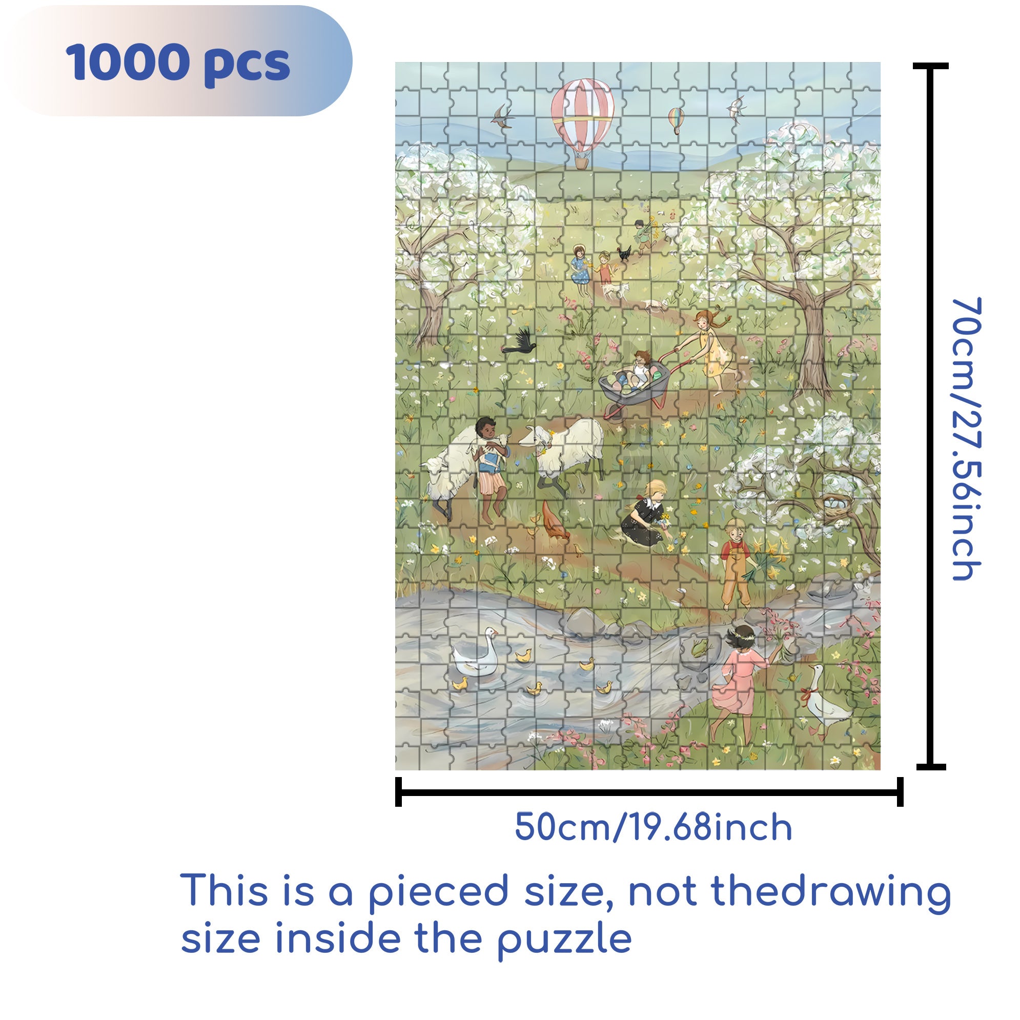 Happy Childhood 500pcs/1000pcs Jigsaw Puzzle, Scratch-Resistant, Interactive Family Game & Brain-Boosting DIY Decor, Perfect for Halloween, Christmas & New Year Gifts, Family Puzzle Game