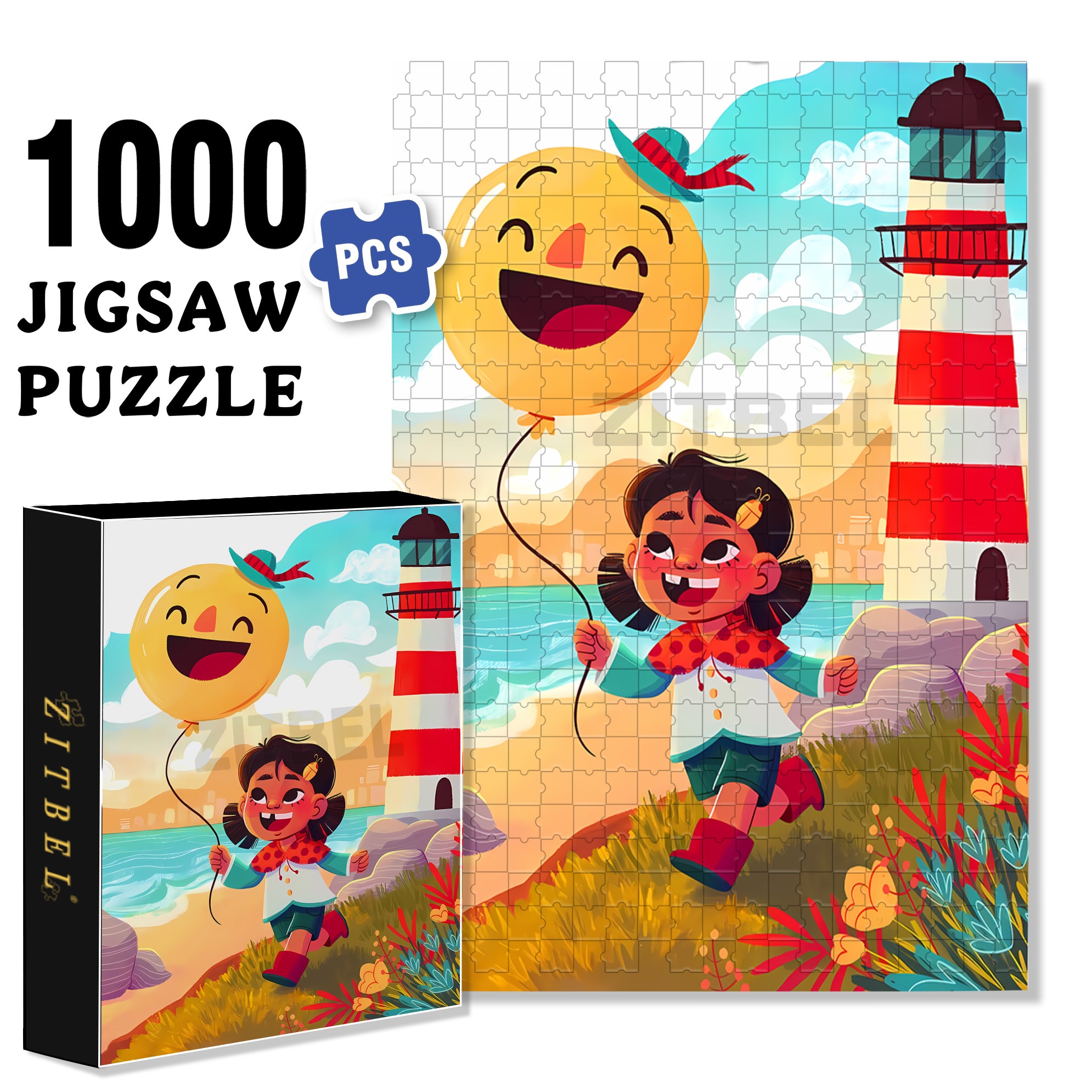 Happy Day 500pcs/1000pcs Jigsaw Puzzle, Scratch-Resistant, Interactive Family Game & Brain-Boosting DIY Decor, Perfect for Halloween, Christmas & New Year Gifts, Family Puzzle Game