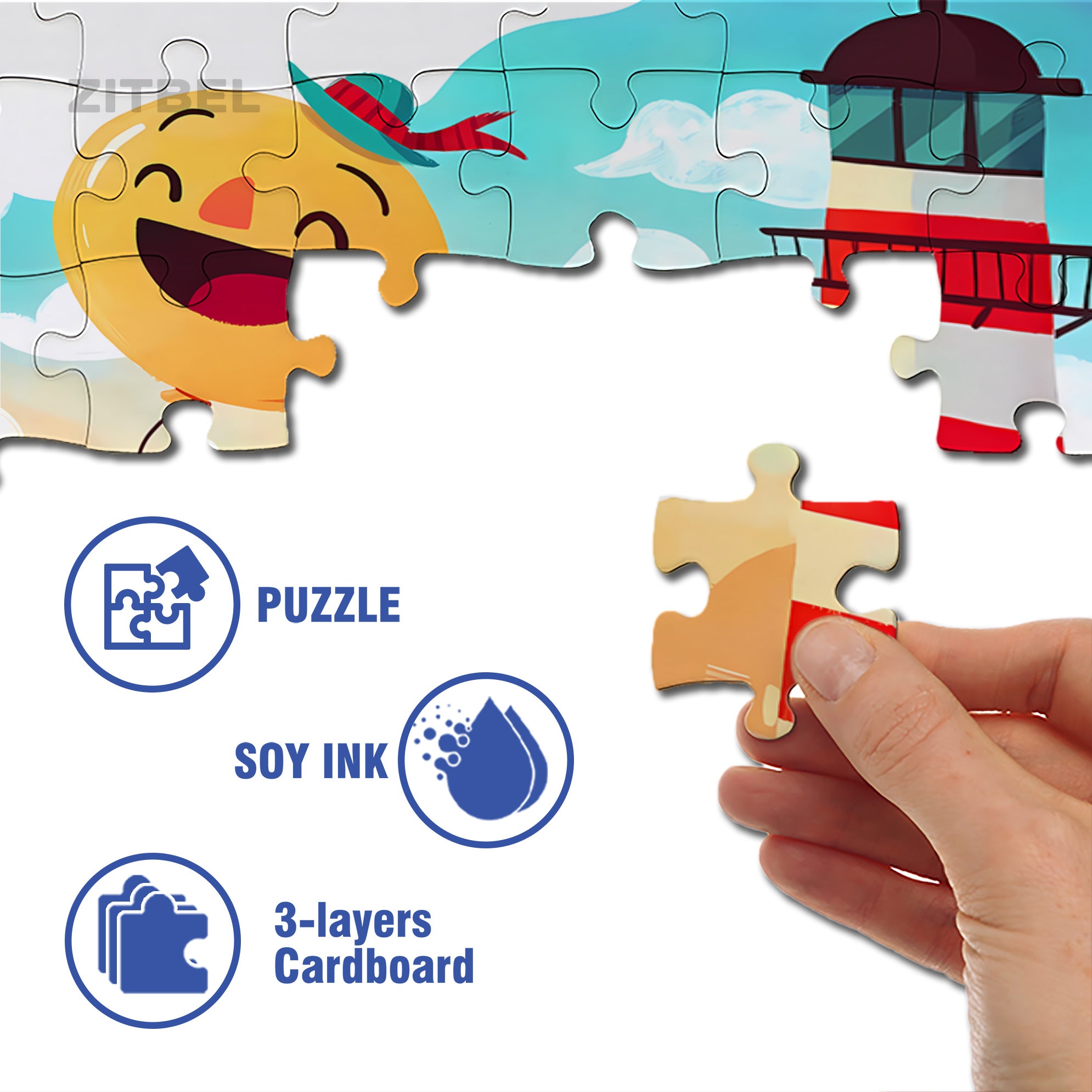 Happy Day 500pcs/1000pcs Jigsaw Puzzle, Scratch-Resistant, Interactive Family Game & Brain-Boosting DIY Decor, Perfect for Halloween, Christmas & New Year Gifts, Family Puzzle Game