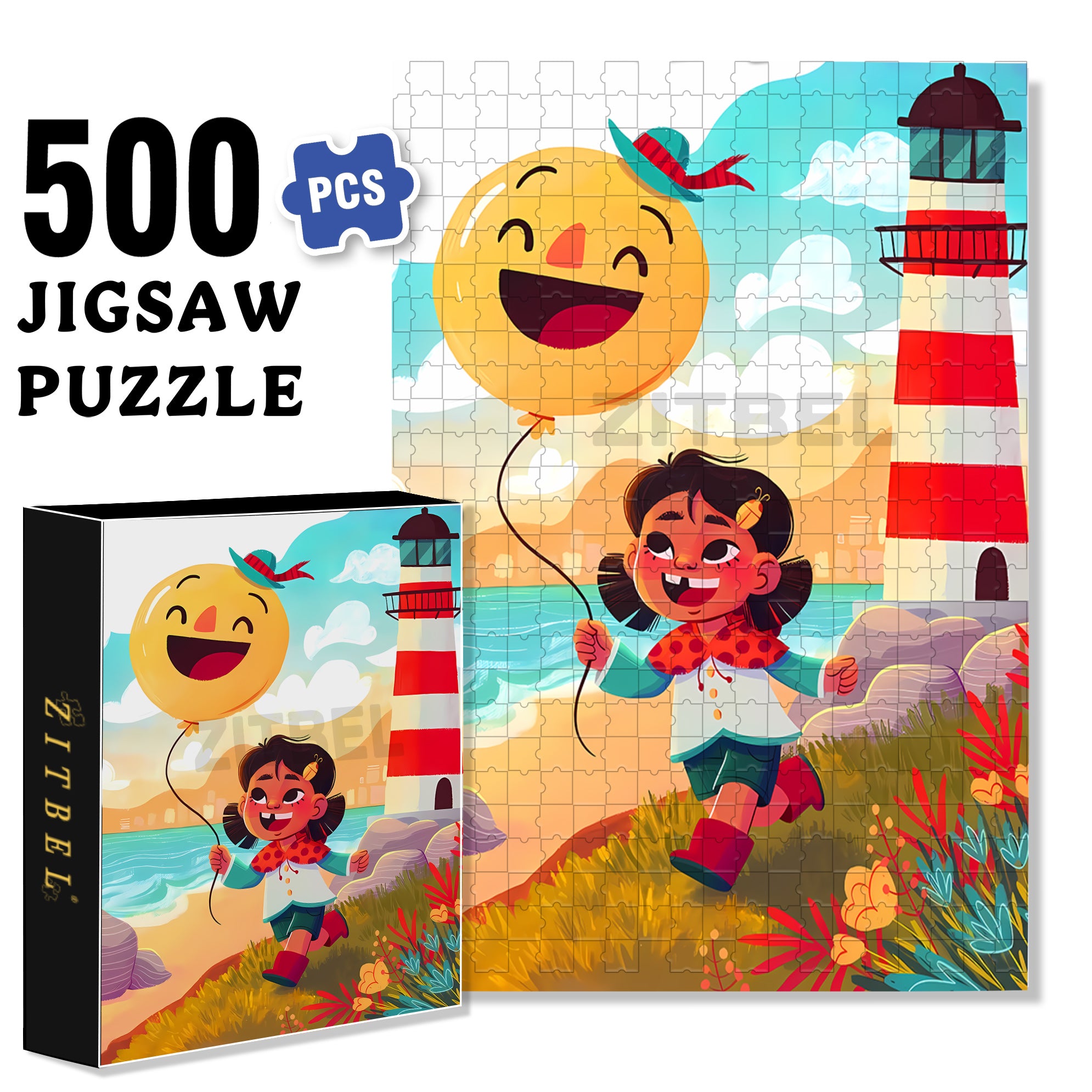 Happy Day 500pcs/1000pcs Jigsaw Puzzle, Scratch-Resistant, Interactive Family Game & Brain-Boosting DIY Decor, Perfect for Halloween, Christmas & New Year Gifts, Family Puzzle Game