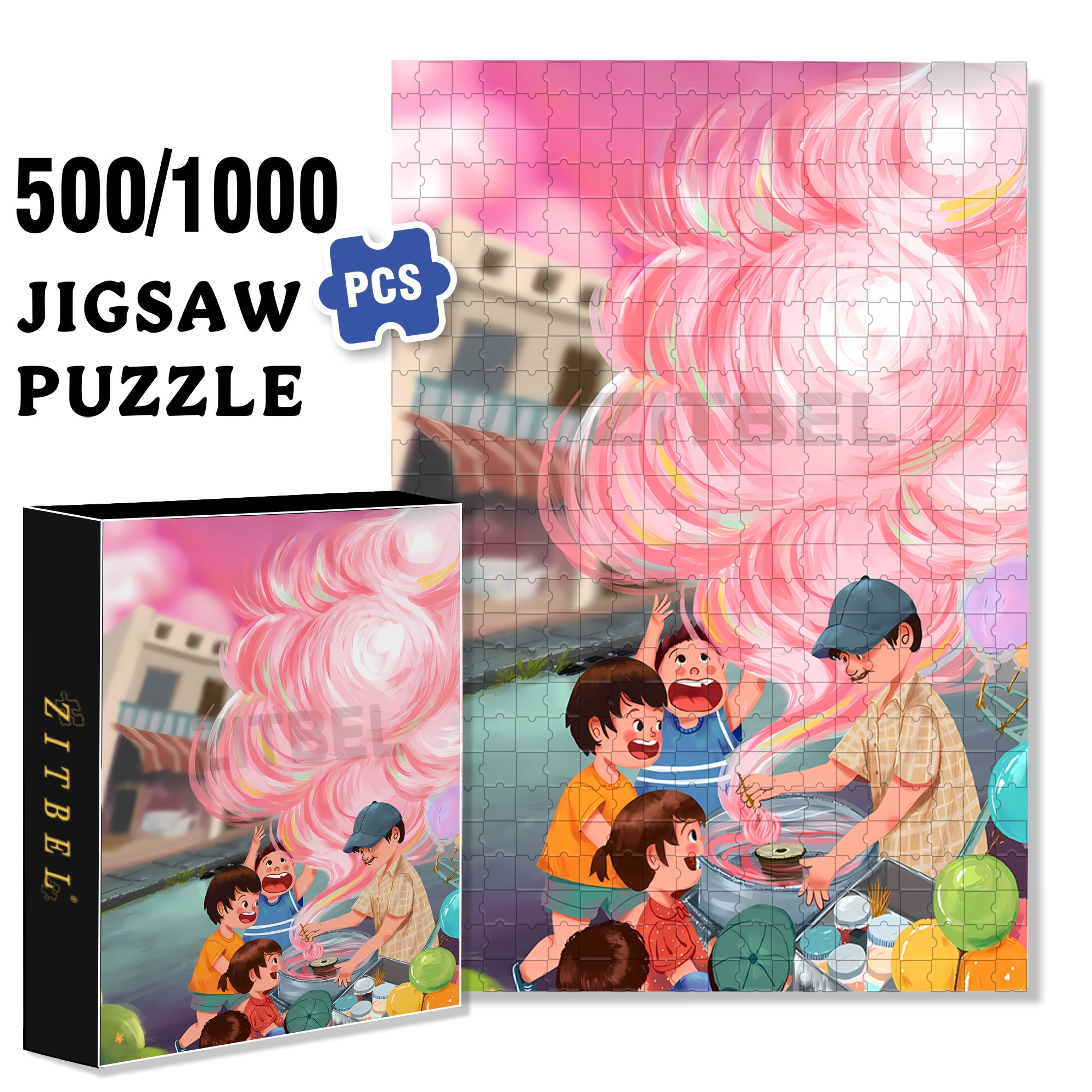 Happy Moments 500pcs/1000pcs Jigsaw Puzzle, Scratch-Resistant, Interactive Family Game & Brain-Boosting DIY Decor, Perfect for Halloween, Christmas & New Year Gifts, Family Puzzle Game