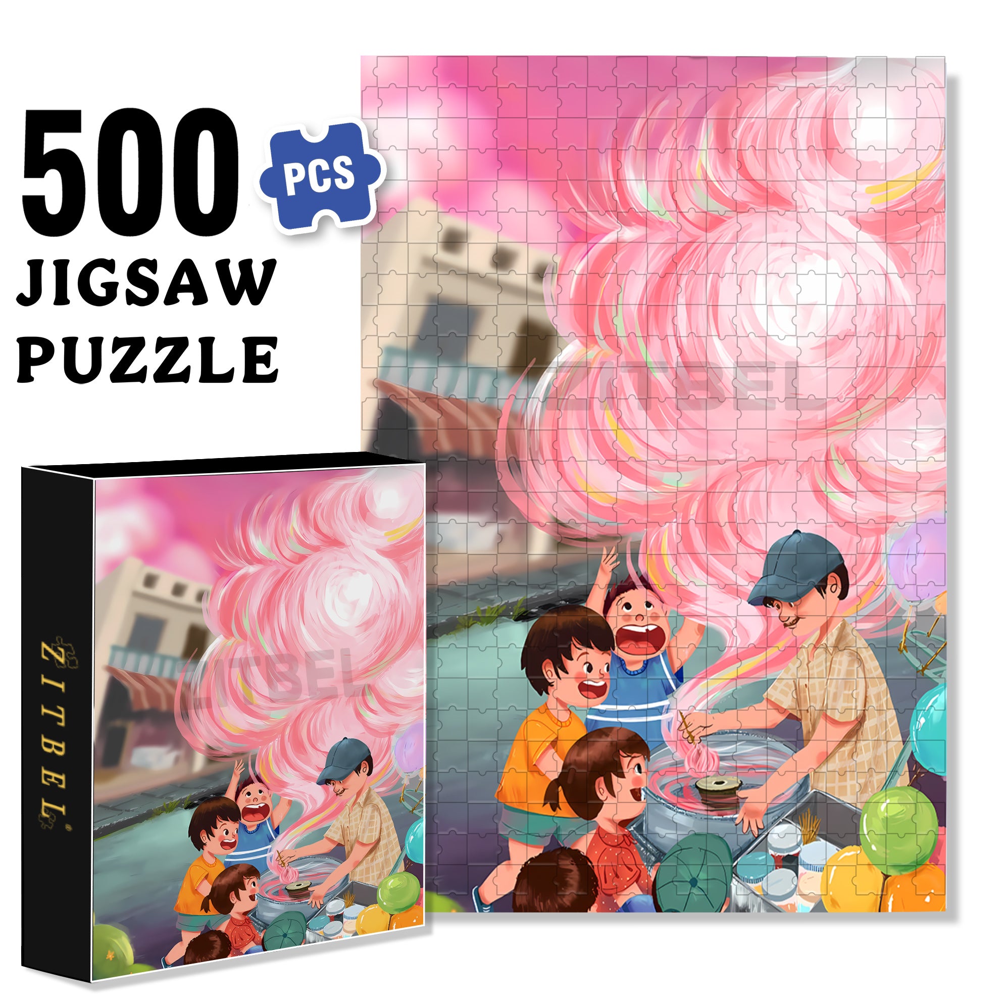Happy Moments 500pcs/1000pcs Jigsaw Puzzle, Scratch-Resistant, Interactive Family Game & Brain-Boosting DIY Decor, Perfect for Halloween, Christmas & New Year Gifts, Family Puzzle Game