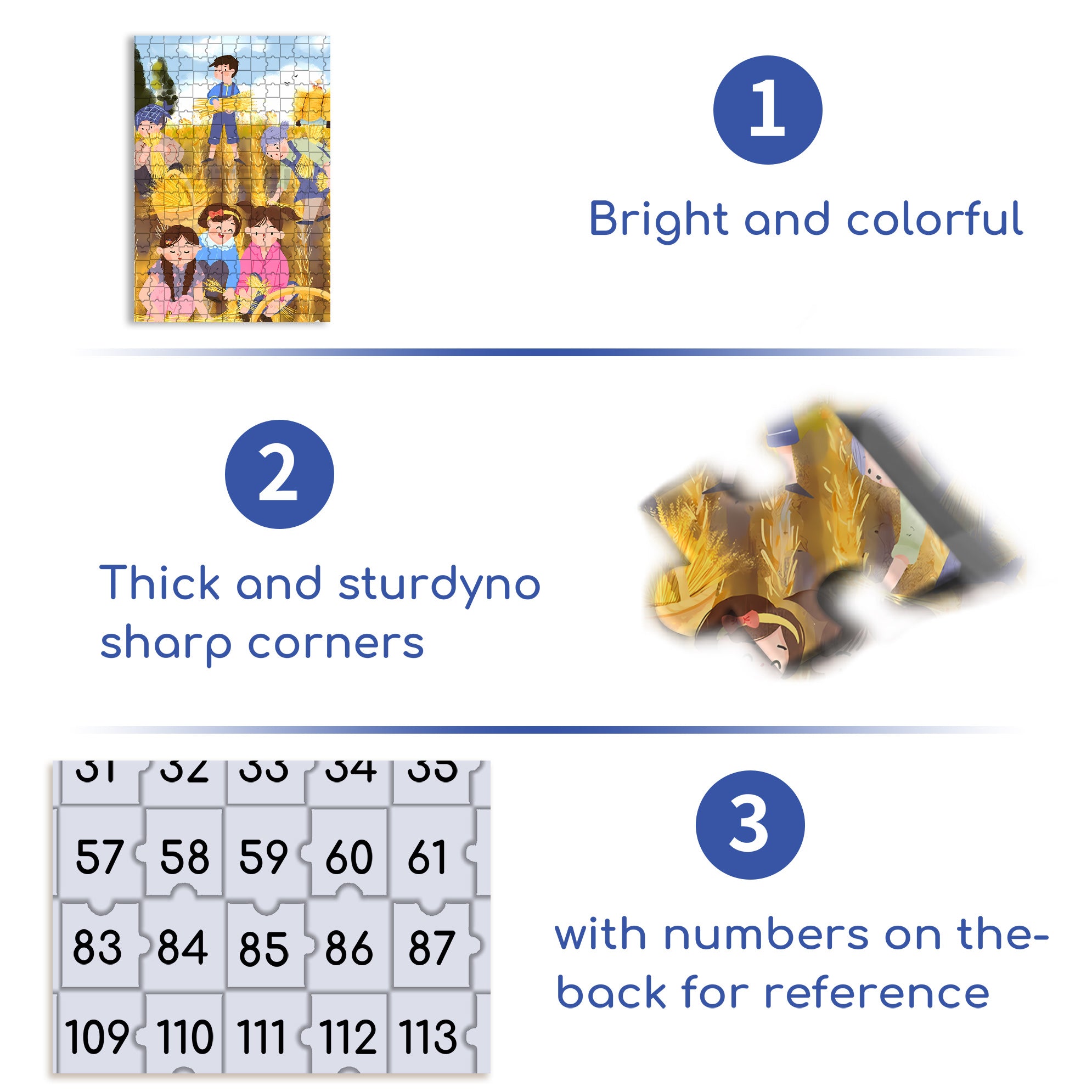 Harvesting Wheat 500pcs/1000pcs Jigsaw Puzzle, Scratch-Resistant, Interactive Family Game & Brain-Boosting DIY Decor, Perfect for Halloween, Christmas & New Year Gifts, Family Puzzle Game