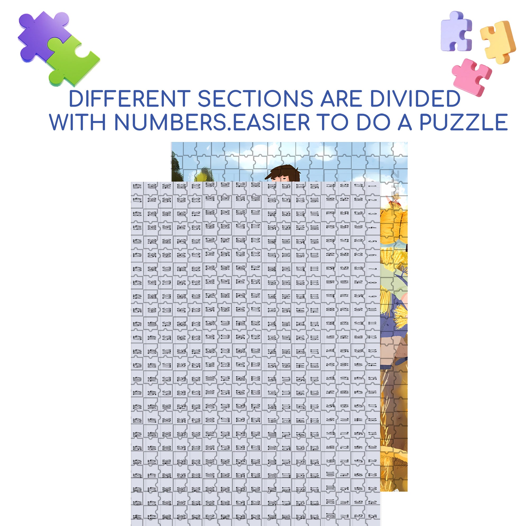 Harvesting Wheat 500pcs/1000pcs Jigsaw Puzzle, Scratch-Resistant, Interactive Family Game & Brain-Boosting DIY Decor, Perfect for Halloween, Christmas & New Year Gifts, Family Puzzle Game