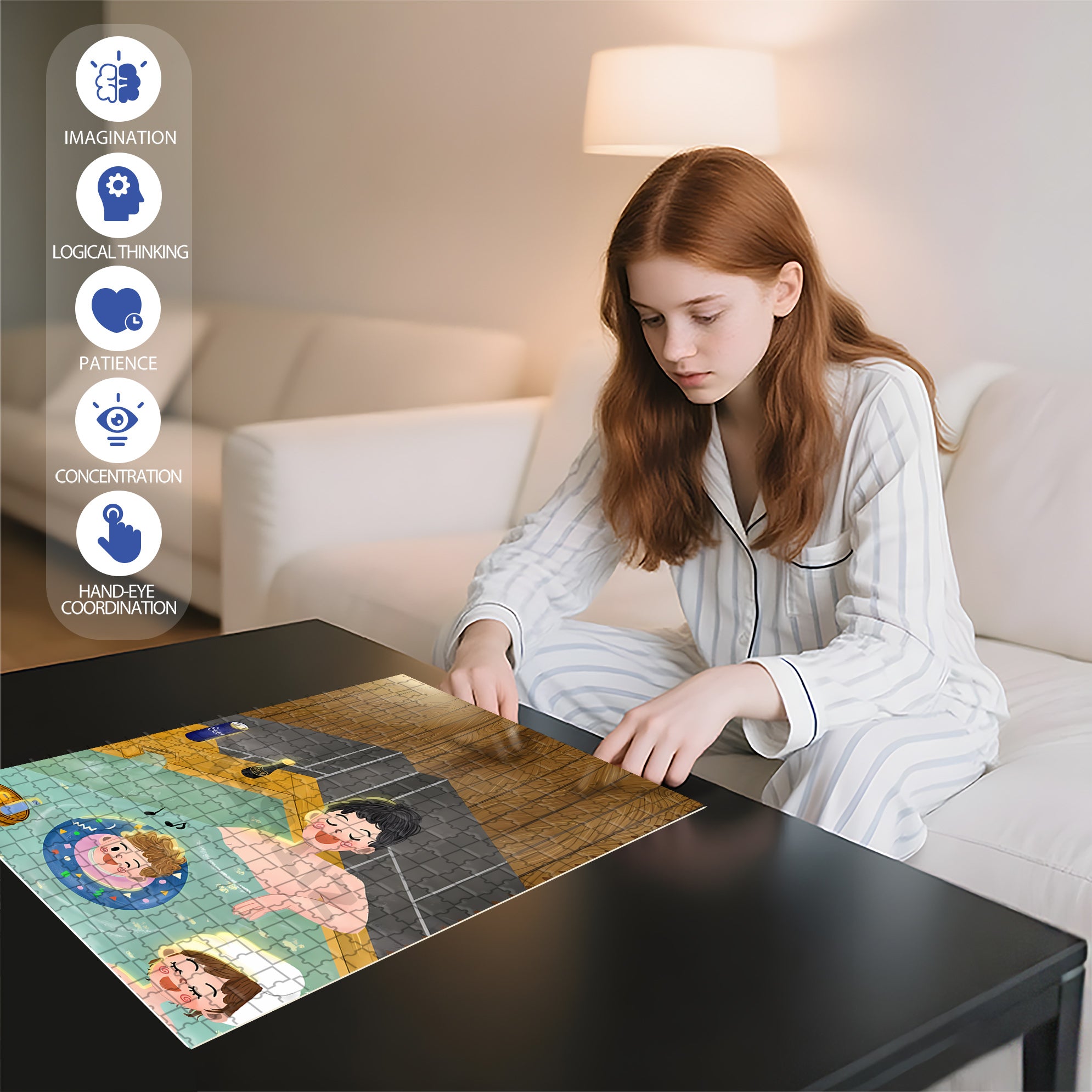Hot Spring Hotel 500pcs/1000pcs Jigsaw Puzzle, Scratch-Resistant, Interactive Family Game & Brain-Boosting DIY Decor, Perfect for Halloween, Christmas & New Year Gifts, Family Puzzle Game