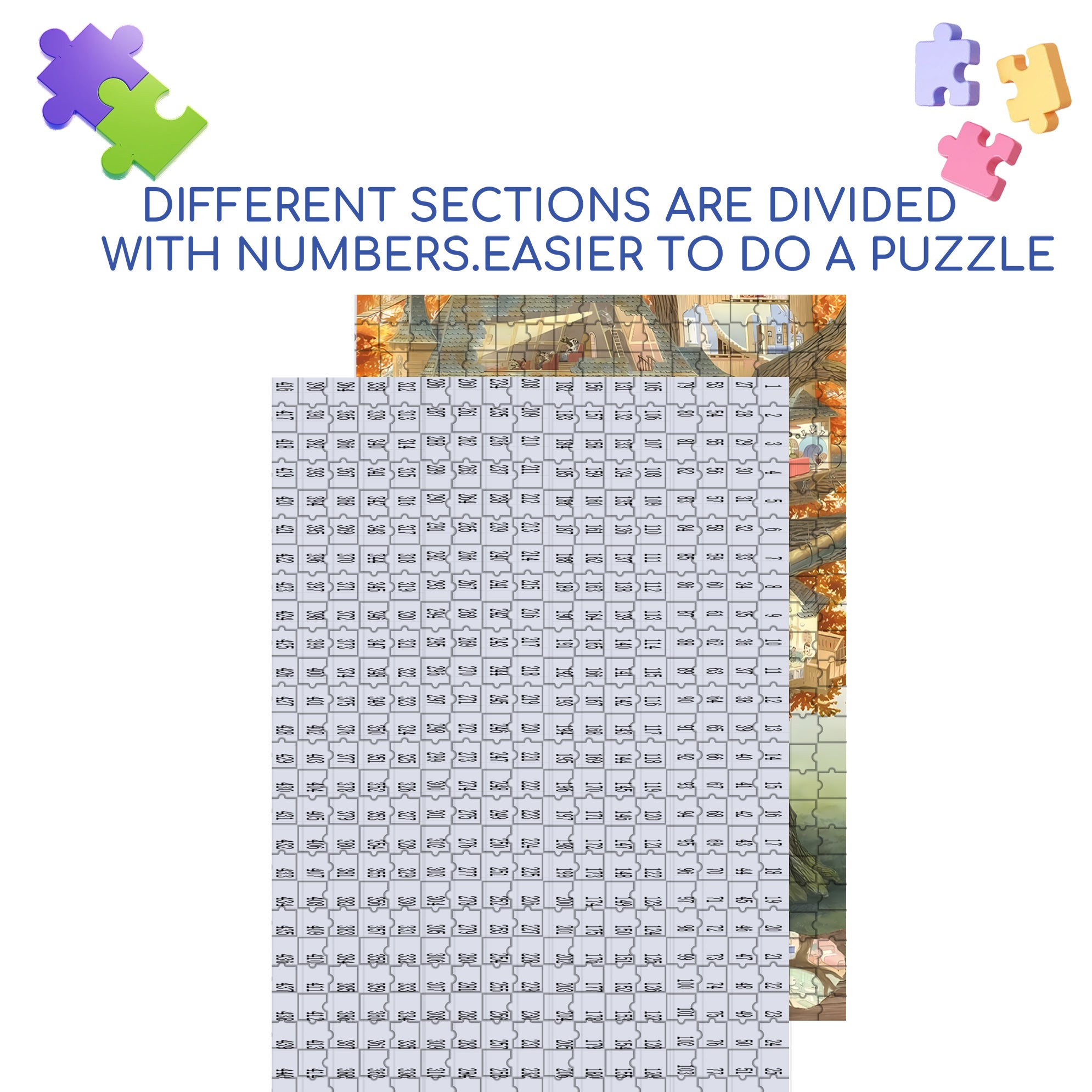 Ideal Home 500pcs/1000pcs Jigsaw Puzzle, Scratch-Resistant, Interactive Family Game & Brain-Boosting DIY Decor, Perfect for Halloween, Christmas & New Year Gifts, Family Puzzle Game
