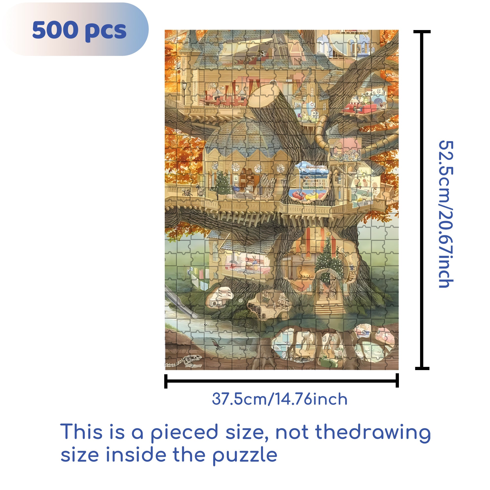 Ideal Home 500pcs/1000pcs Jigsaw Puzzle, Scratch-Resistant, Interactive Family Game & Brain-Boosting DIY Decor, Perfect for Halloween, Christmas & New Year Gifts, Family Puzzle Game