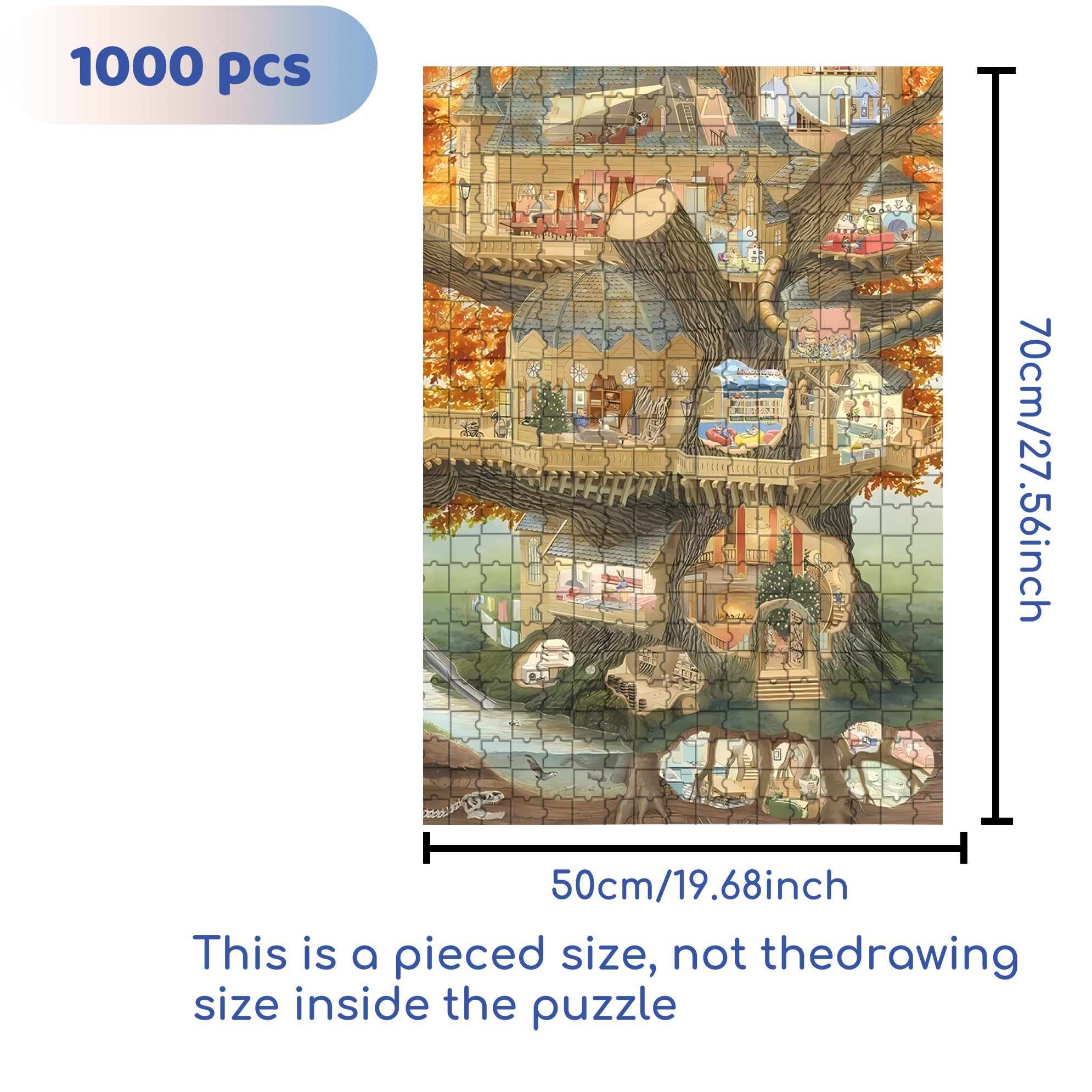 Ideal Home 500pcs/1000pcs Jigsaw Puzzle, Scratch-Resistant, Interactive Family Game & Brain-Boosting DIY Decor, Perfect for Halloween, Christmas & New Year Gifts, Family Puzzle Game