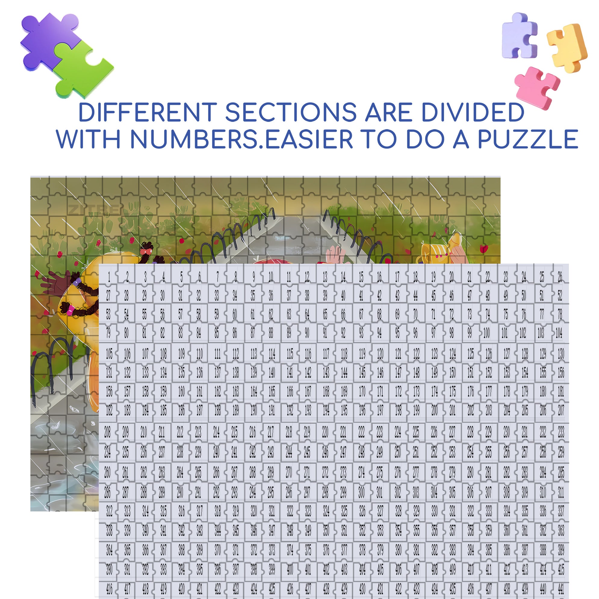 Jump Into A Puddle 500pcs/1000pcs Jigsaw Puzzle, Scratch-Resistant, Interactive Family Game & Brain-Boosting DIY Decor, Perfect for Halloween, Christmas & New Year Gifts, Family Puzzle Game
