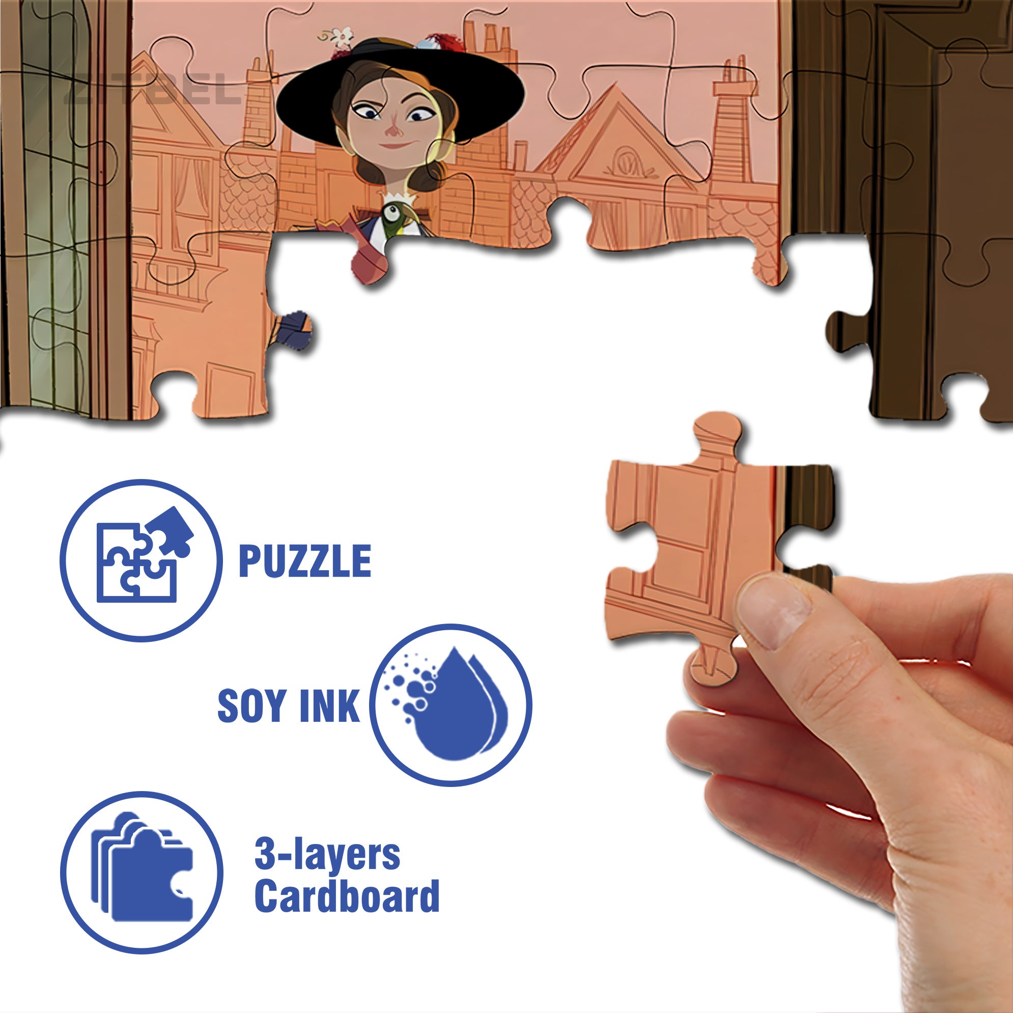 Lady Mary 500pcs/1000pcs Jigsaw Puzzle, Scratch-Resistant, Interactive Family Game & Brain-Boosting DIY Decor, Perfect for Halloween, Christmas & New Year Gifts, Family Puzzle Game