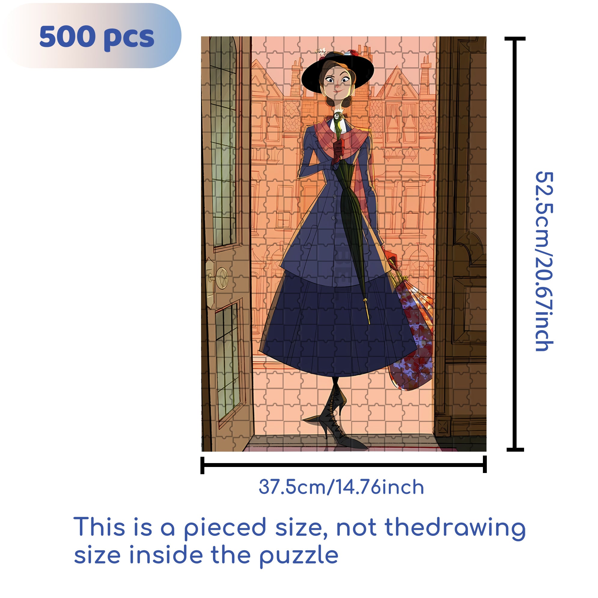 Lady Mary 500pcs/1000pcs Jigsaw Puzzle, Scratch-Resistant, Interactive Family Game & Brain-Boosting DIY Decor, Perfect for Halloween, Christmas & New Year Gifts, Family Puzzle Game