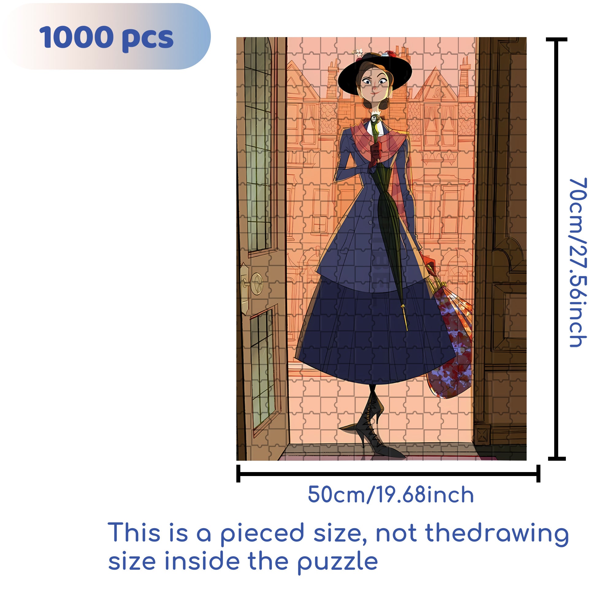 Lady Mary 500pcs/1000pcs Jigsaw Puzzle, Scratch-Resistant, Interactive Family Game & Brain-Boosting DIY Decor, Perfect for Halloween, Christmas & New Year Gifts, Family Puzzle Game