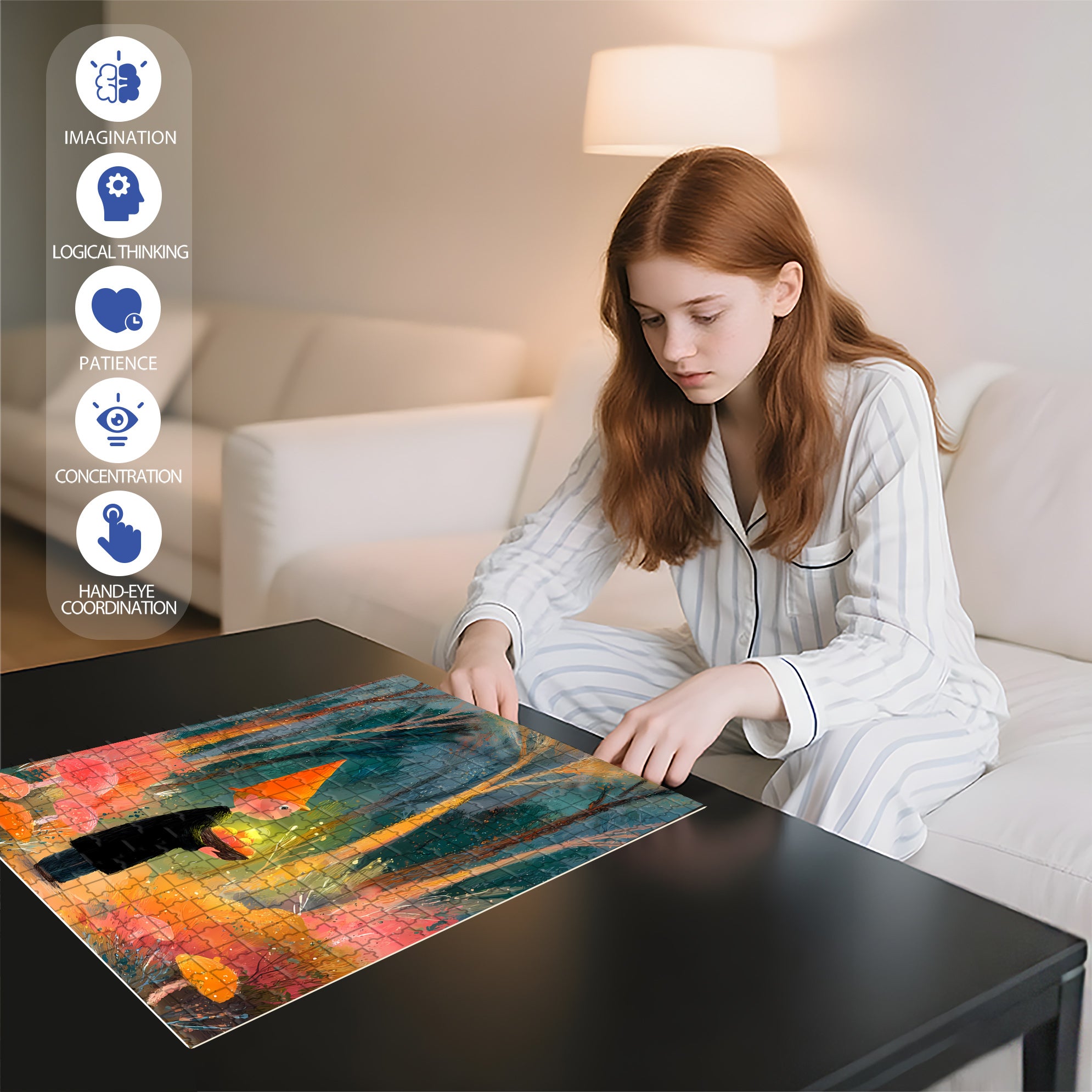 Light Of Hope 500pcs/1000pcs Jigsaw Puzzle, Scratch-Resistant, Interactive Family Game & Brain-Boosting DIY Decor, Perfect for Halloween, Christmas & New Year Gifts, Family Puzzle Game