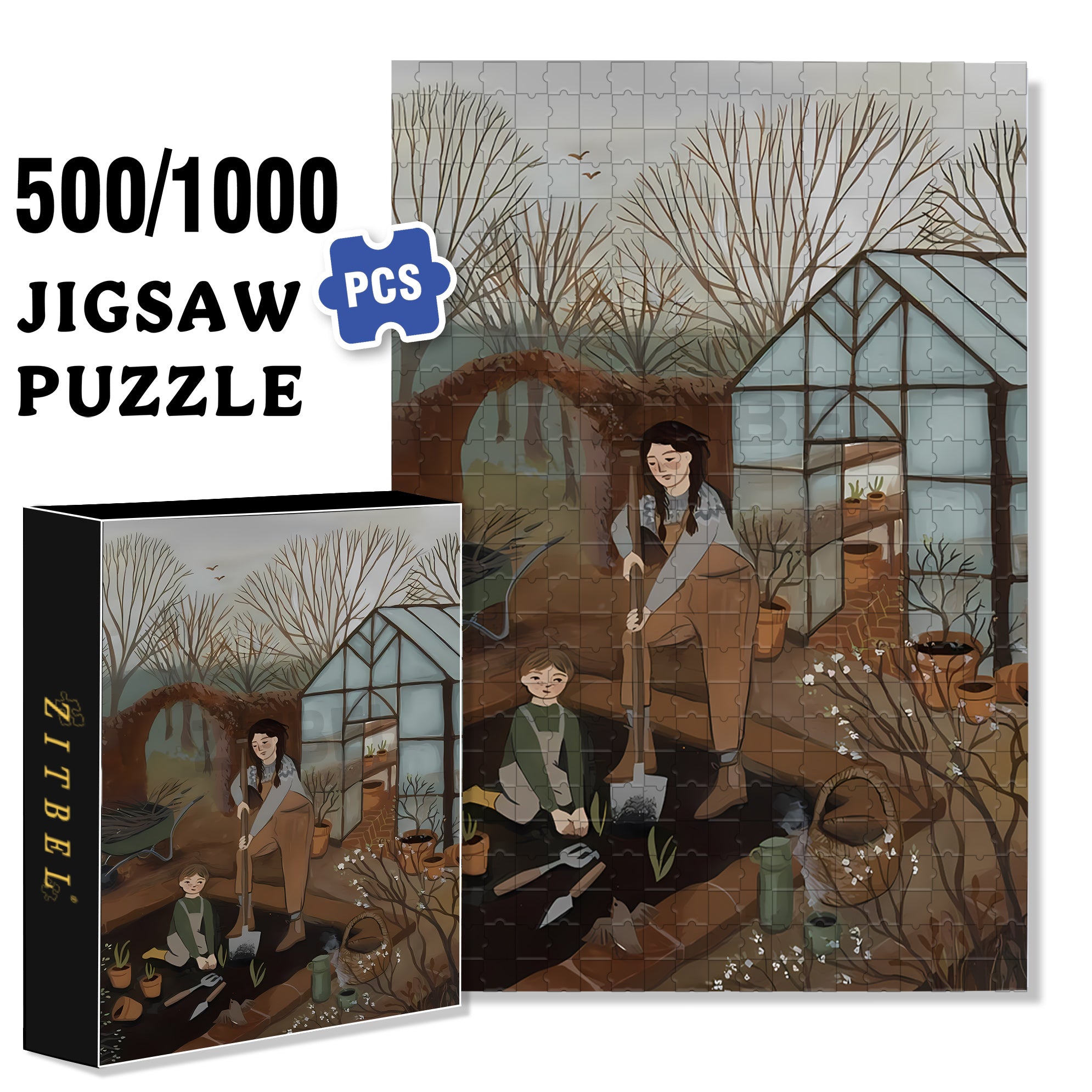Little Assistant 500pcs/1000pcs Jigsaw Puzzle, Scratch-Resistant, Interactive Family Game & Brain-Boosting DIY Decor, Perfect for Halloween, Christmas & New Year Gifts, Family Puzzle Game