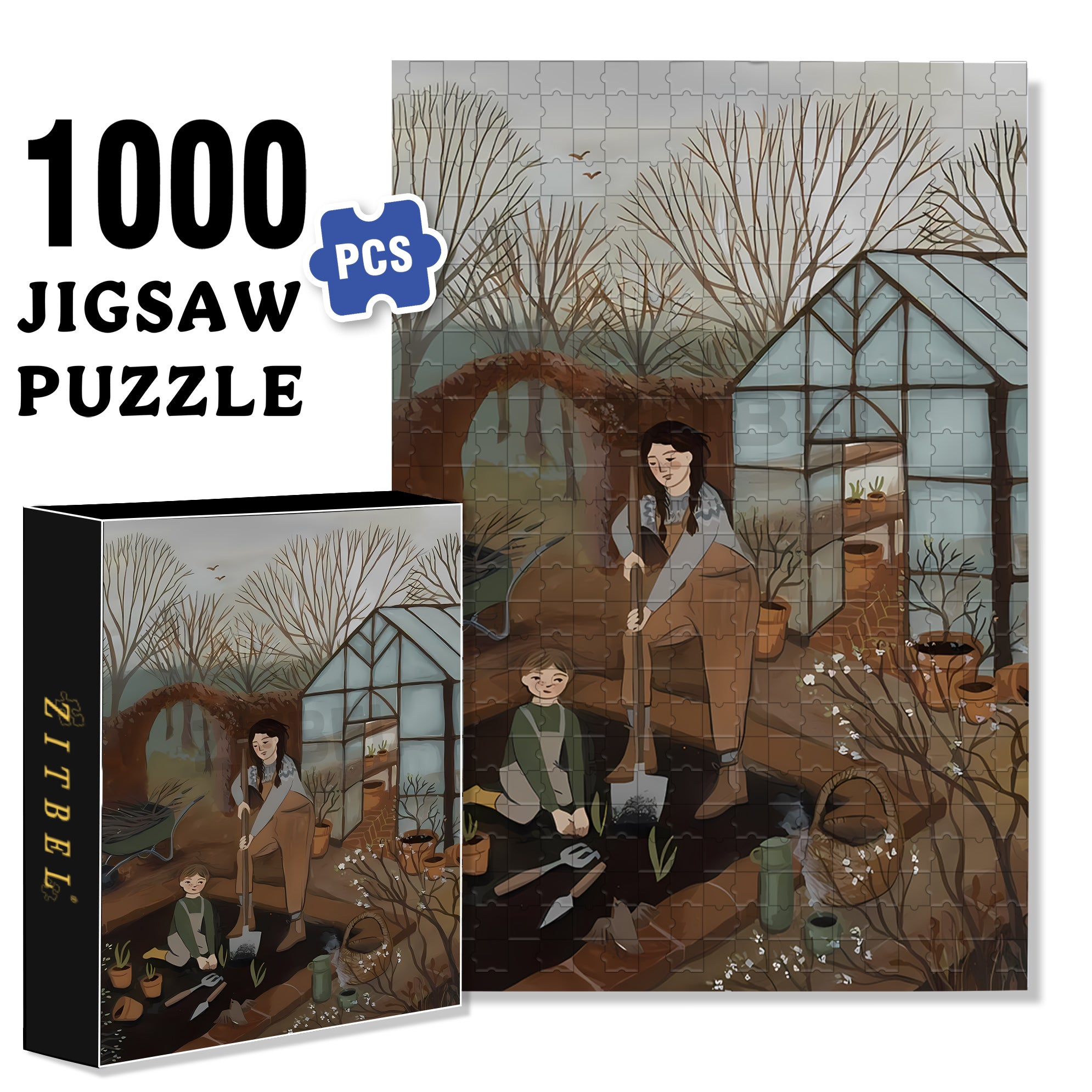 Little Assistant 500pcs/1000pcs Jigsaw Puzzle, Scratch-Resistant, Interactive Family Game & Brain-Boosting DIY Decor, Perfect for Halloween, Christmas & New Year Gifts, Family Puzzle Game