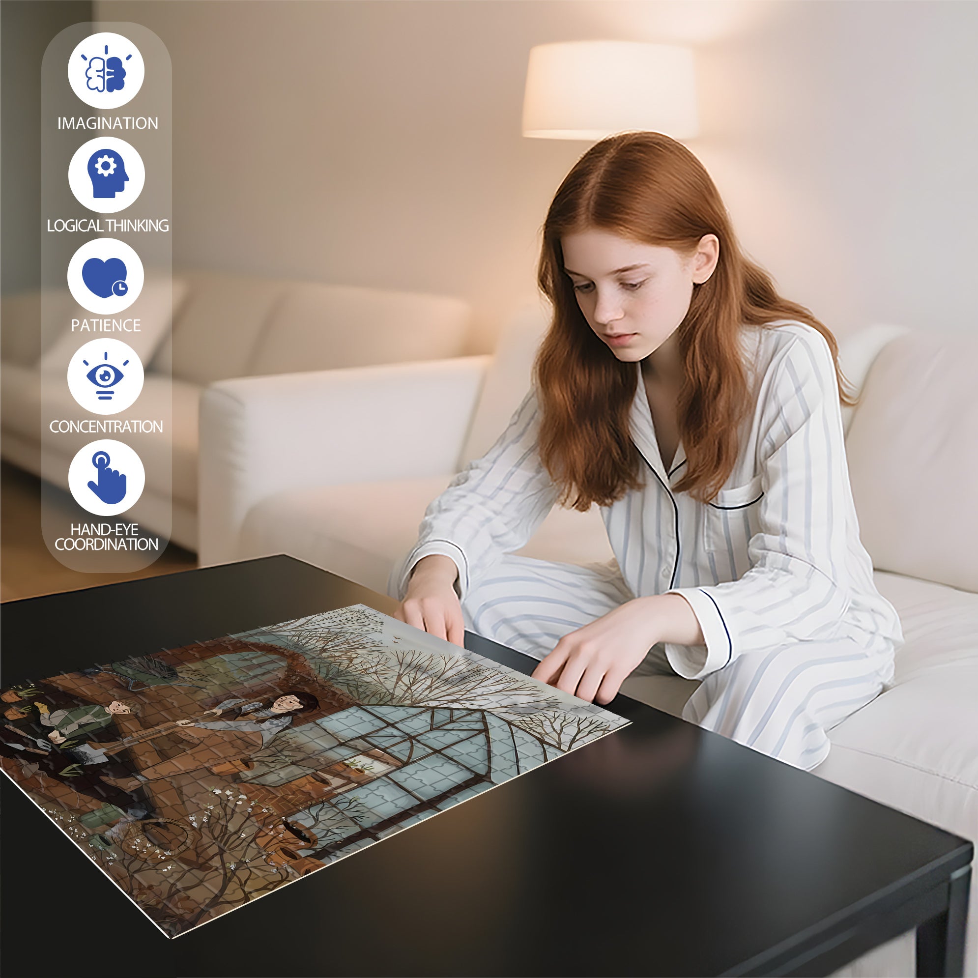 Little Assistant 500pcs/1000pcs Jigsaw Puzzle, Scratch-Resistant, Interactive Family Game & Brain-Boosting DIY Decor, Perfect for Halloween, Christmas & New Year Gifts, Family Puzzle Game