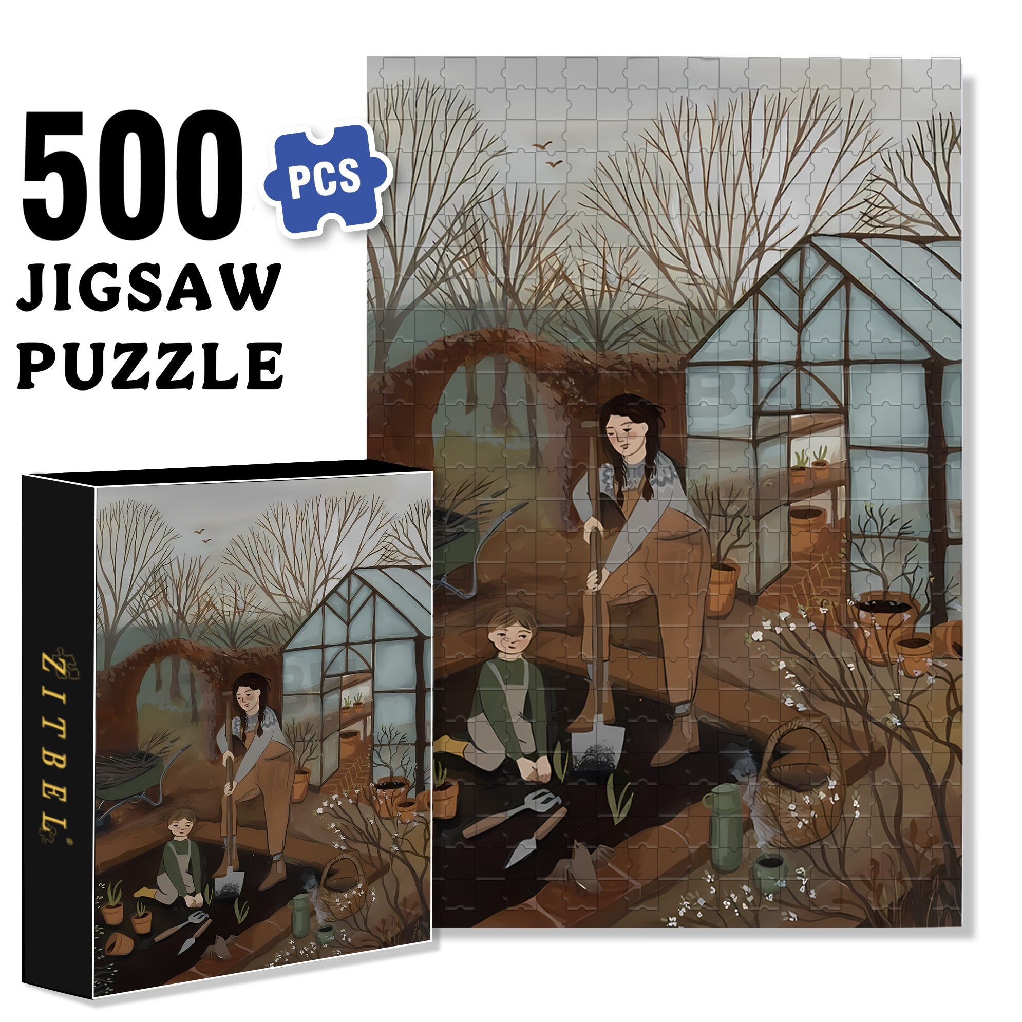 Little Assistant 500pcs/1000pcs Jigsaw Puzzle, Scratch-Resistant, Interactive Family Game & Brain-Boosting DIY Decor, Perfect for Halloween, Christmas & New Year Gifts, Family Puzzle Game