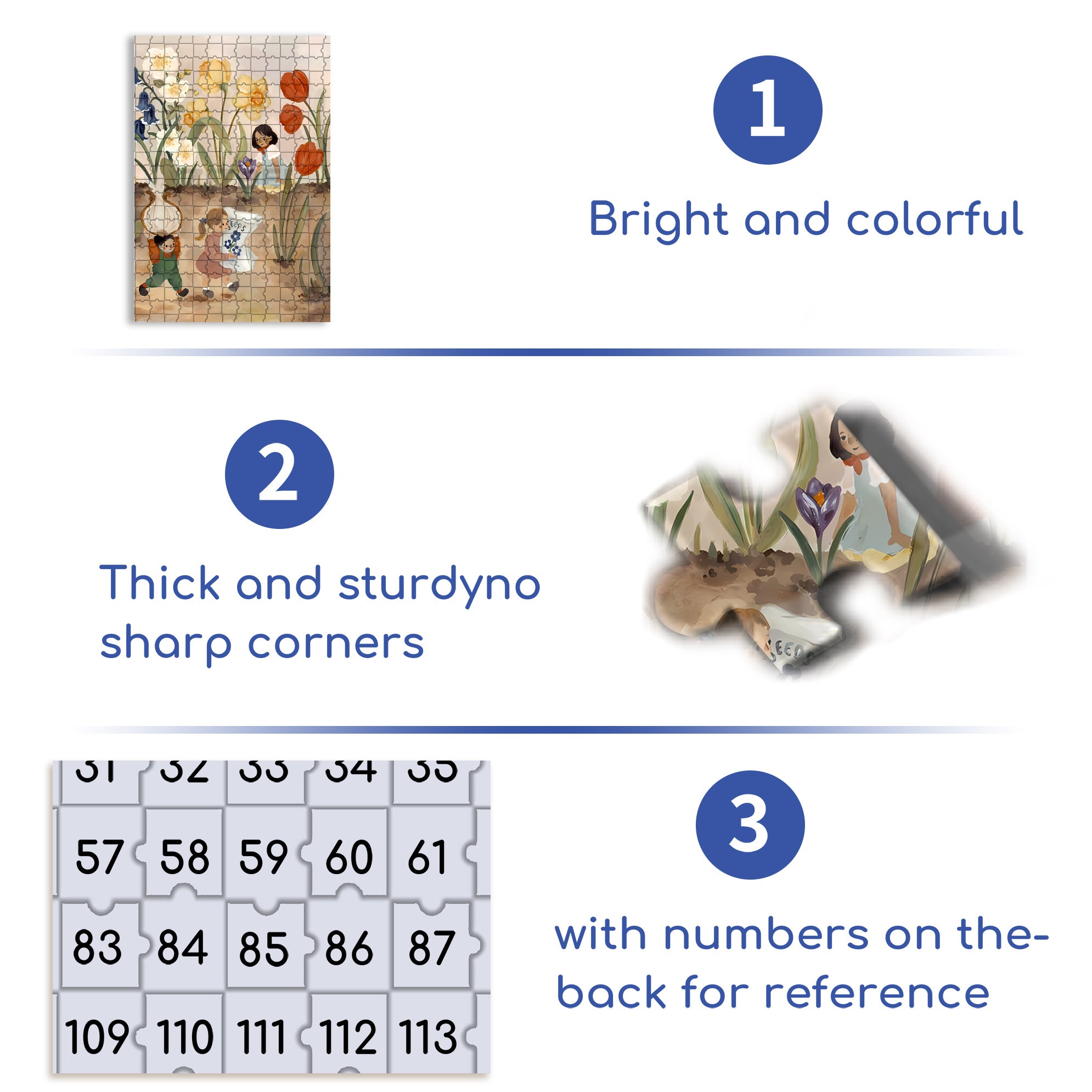 Little Gardeners 500pcs/1000pcs Jigsaw Puzzle, Scratch-Resistant, Interactive Family Game & Brain-Boosting DIY Decor, Perfect for Halloween, Christmas & New Year Gifts, Family Puzzle Game